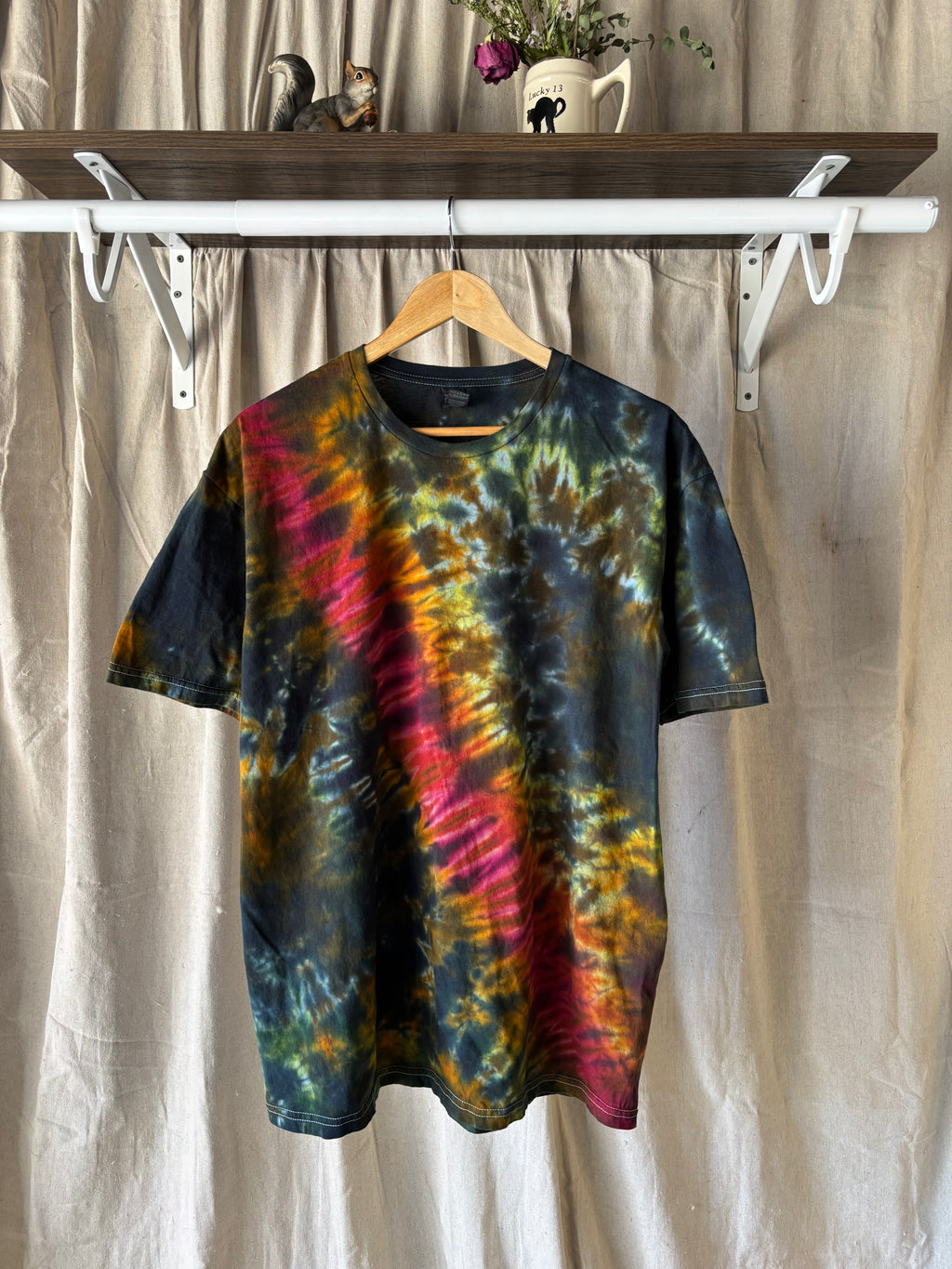 Inferno Galaxy Scrunch Tie Dye Shirt – Adult XL – Handmade Tee