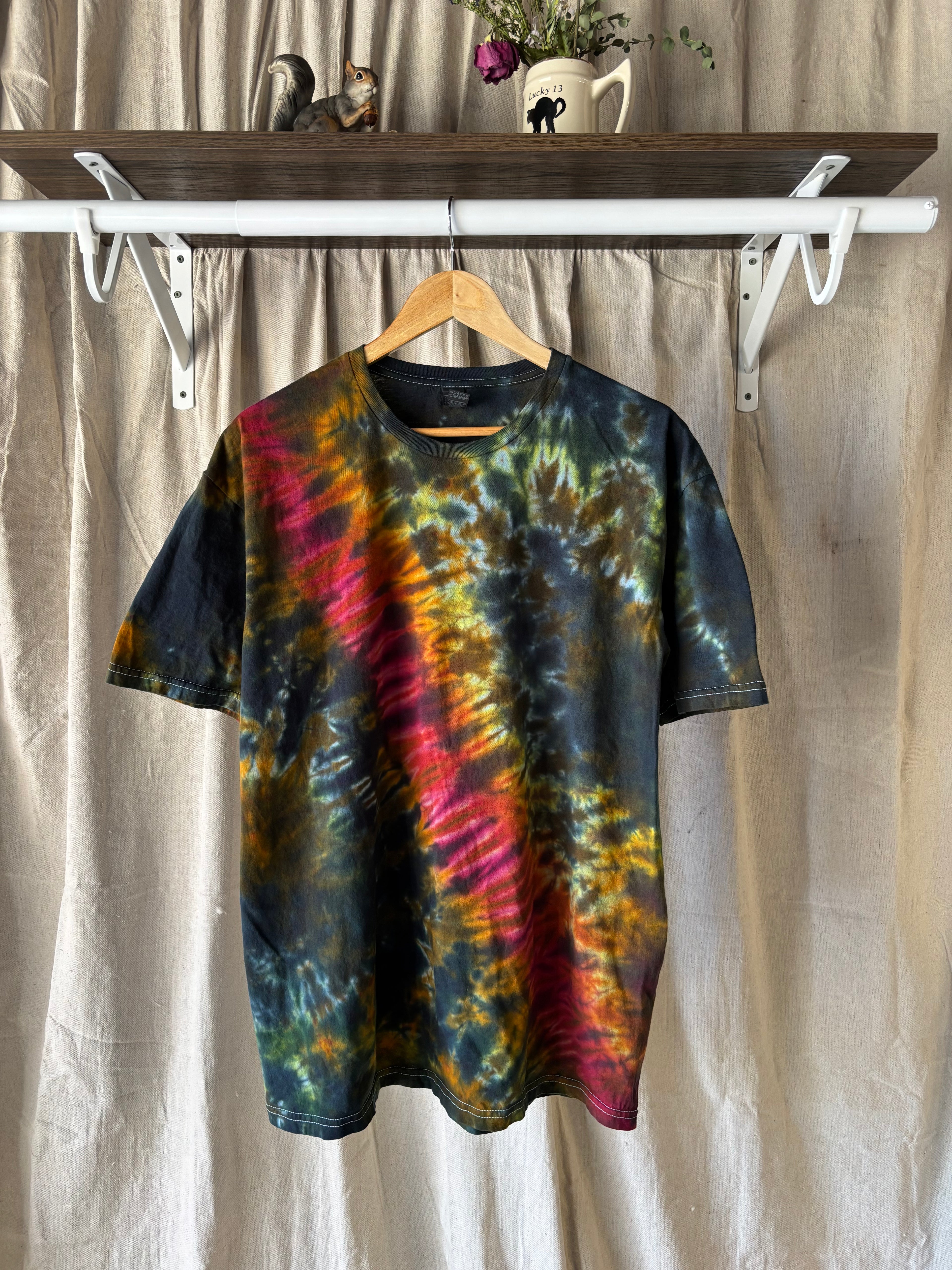 Inferno Galaxy Scrunch Tie Dye Shirt – Adult XL – Handmade Tee