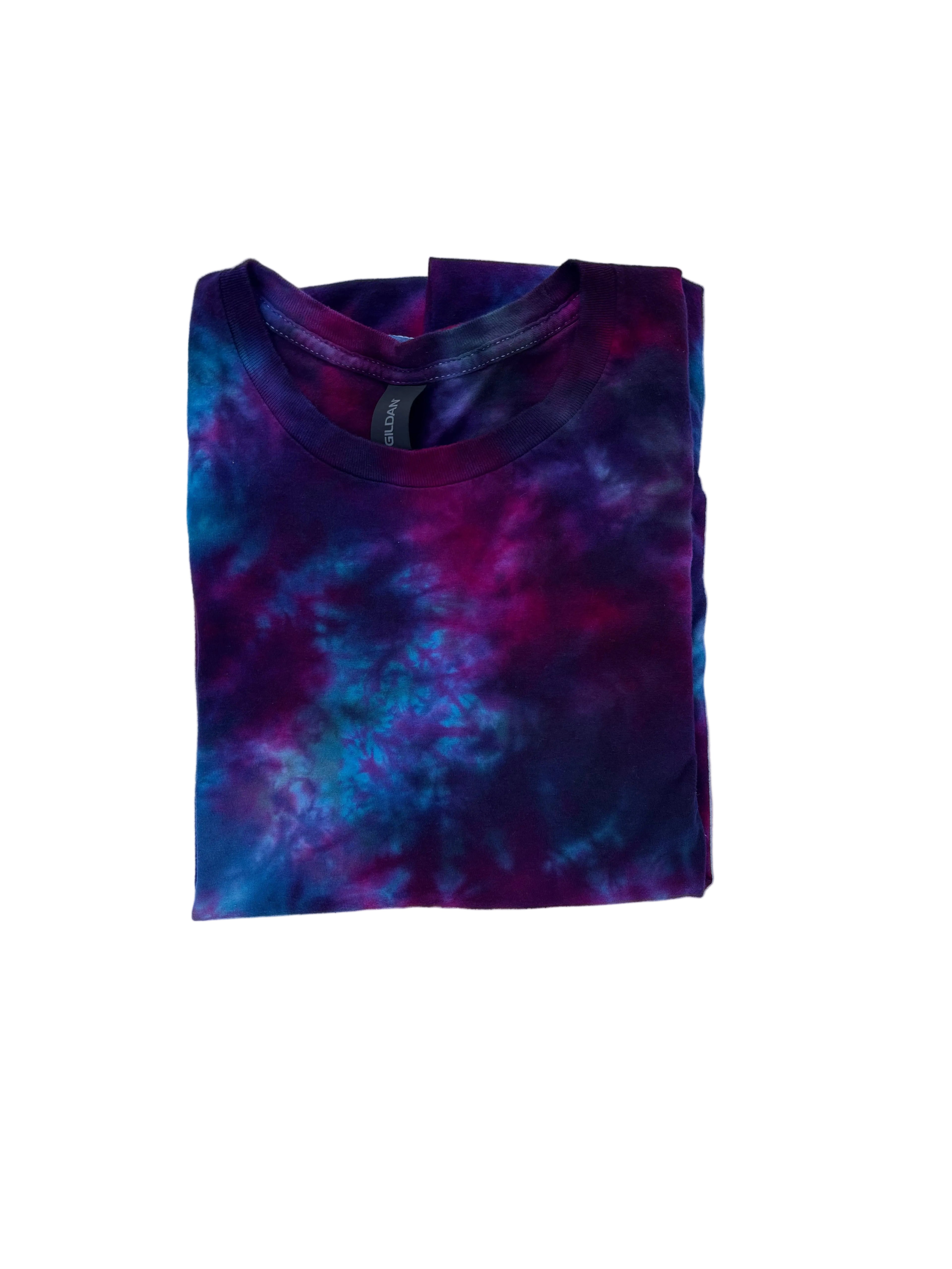 Fuchsia Fusion Galaxy Scrunch Shirt - Adult L - Handmade Tee