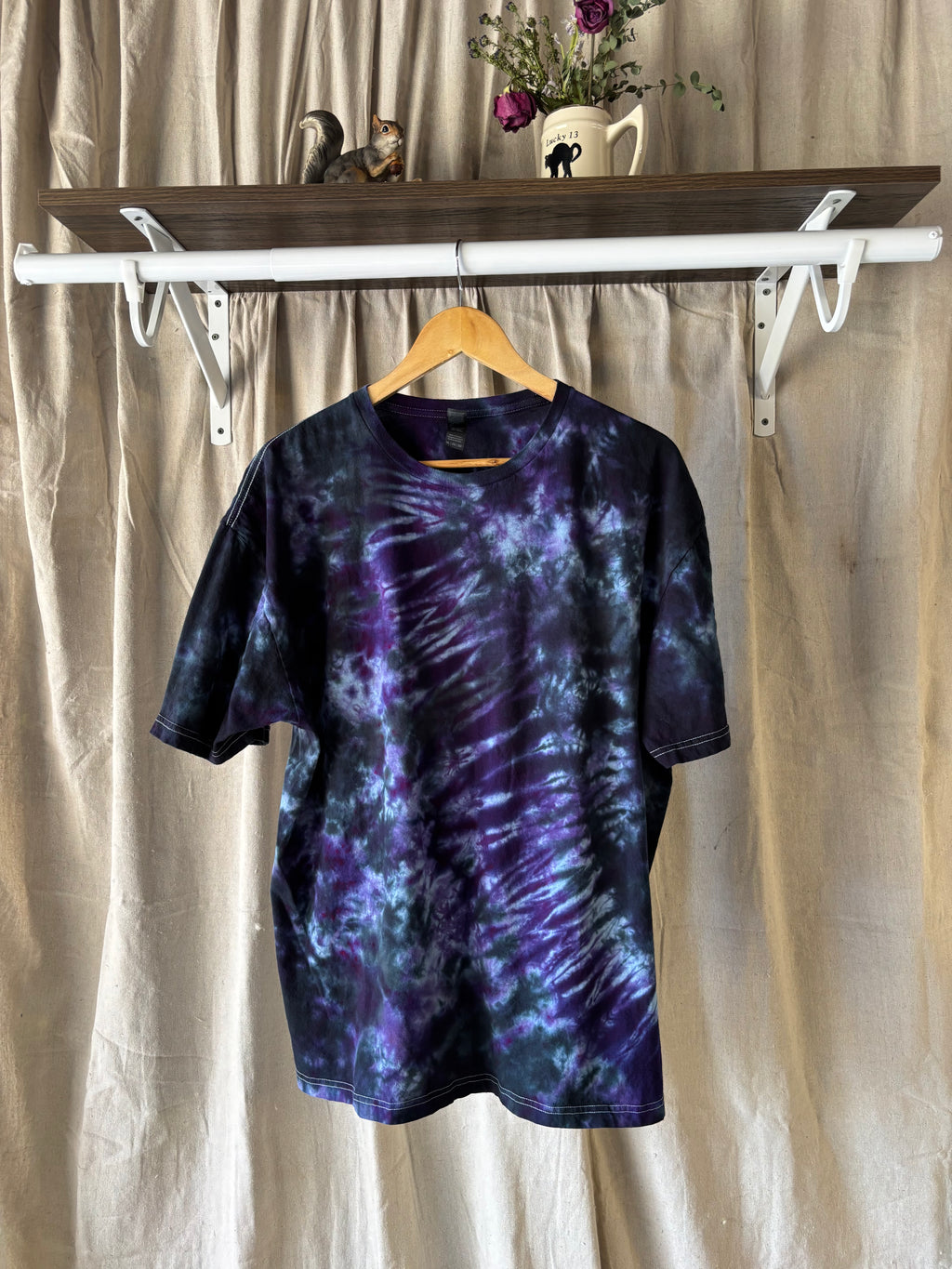 Amethyst Galaxy Scrunch Shirt - Adult 2X - Handmade Tee