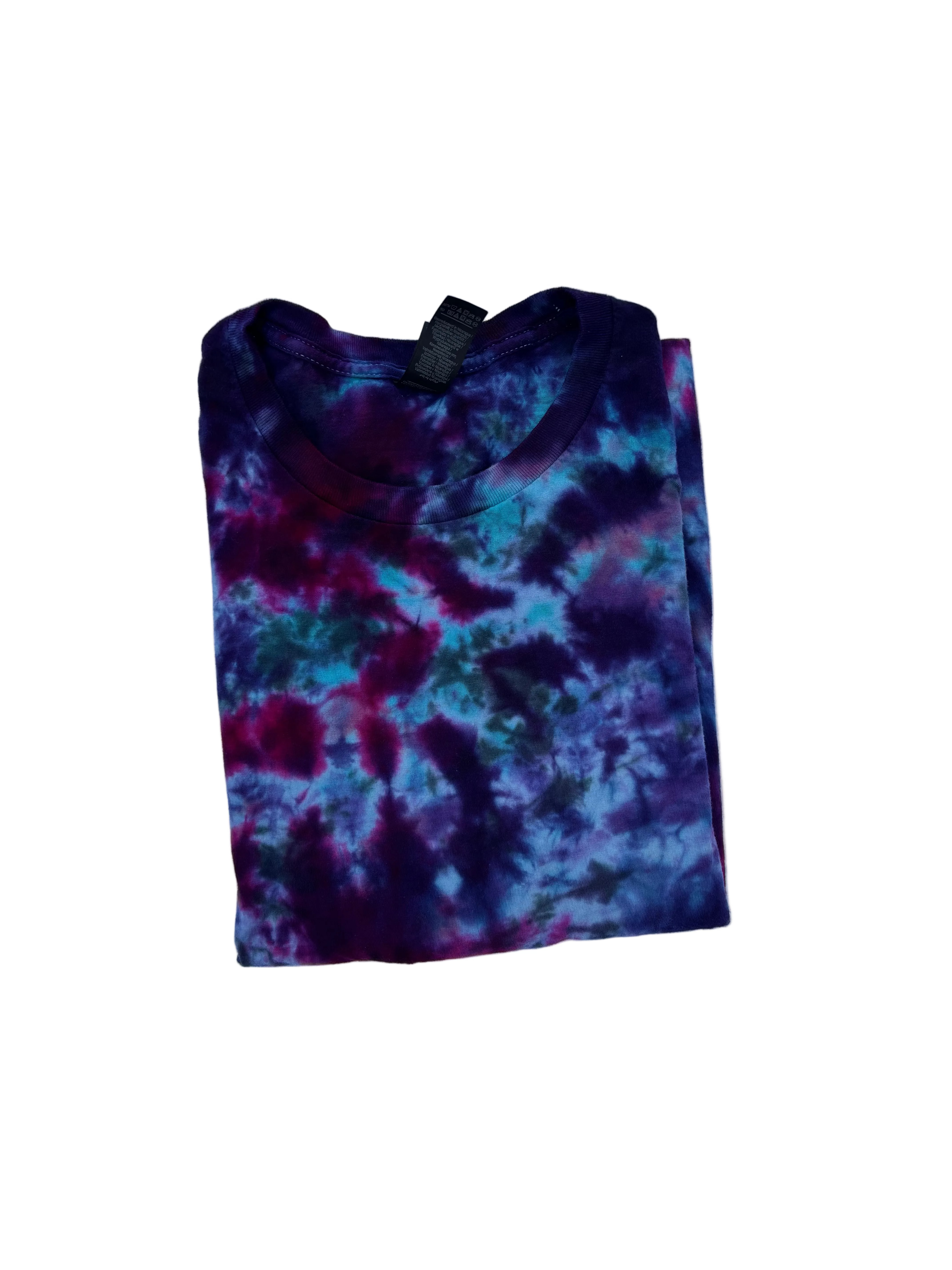 Plum Nebula Galaxy Scrunch Shirt - Adult L - Handmade Tie Dye