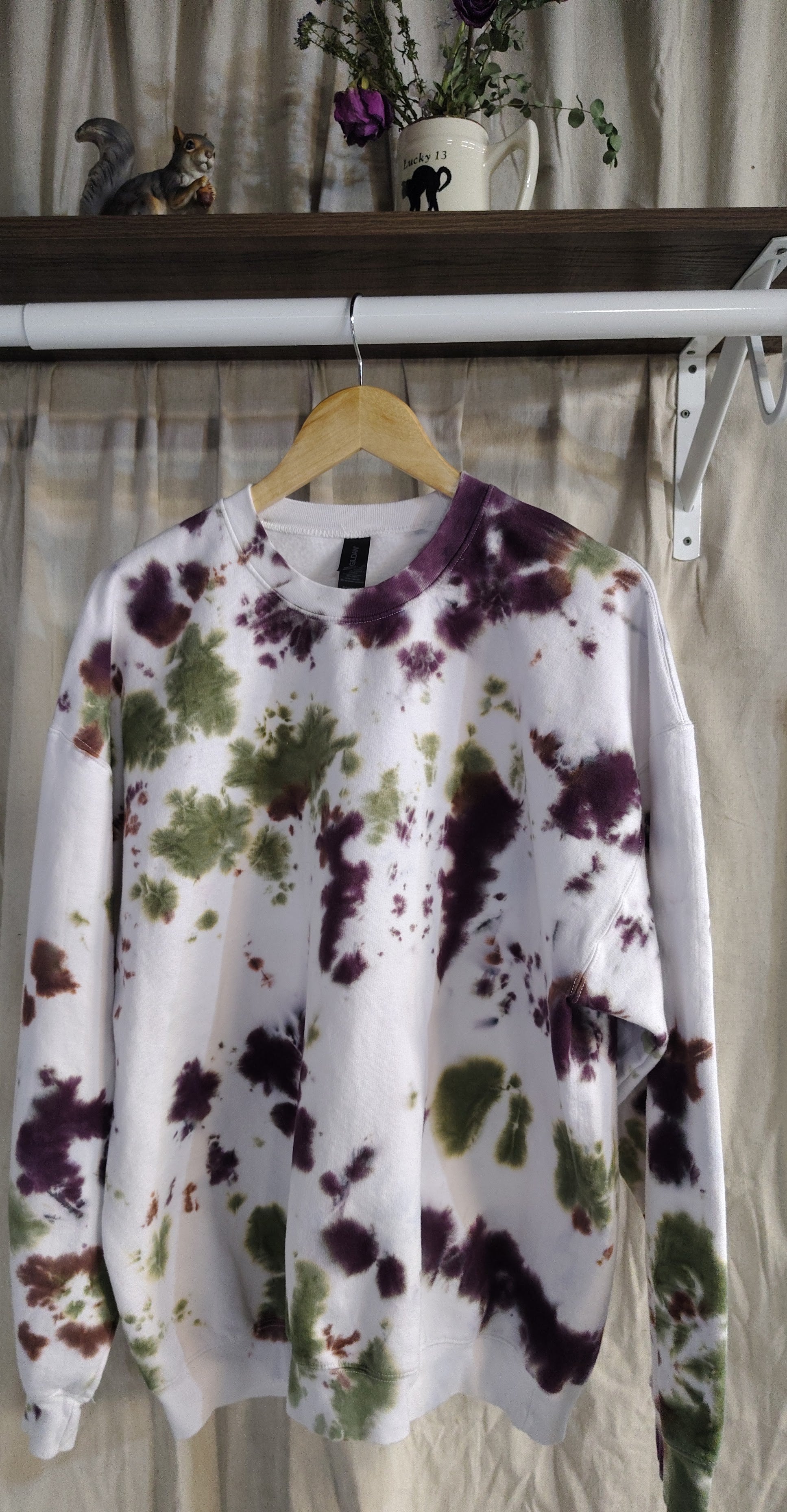 Forgotten Garden Tie Dye Sweatshirt - Adult XL - Cottagecore Crewneck
