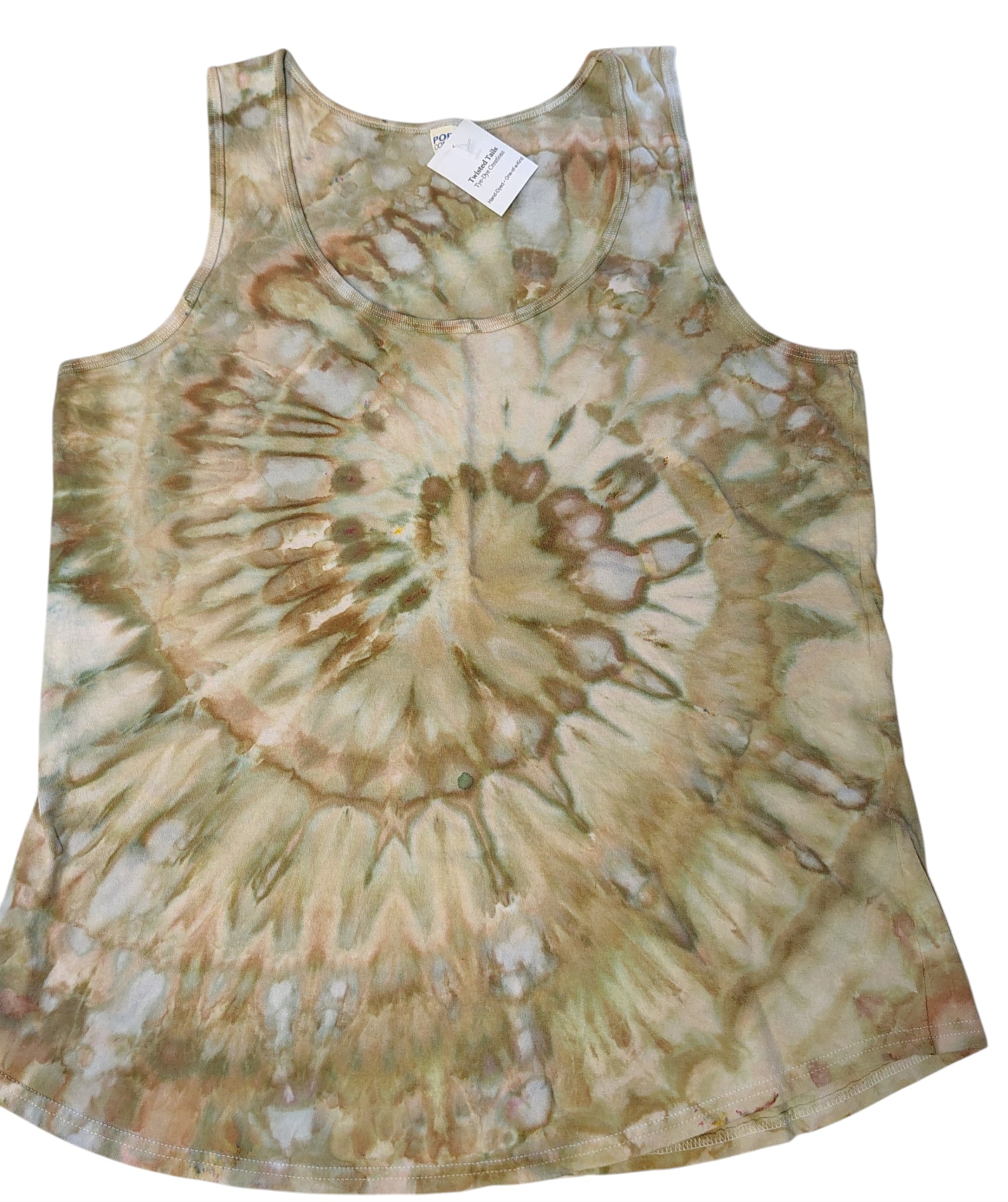 Mossy Stone- Ladies XL Tank - Handmade Tie-Dye