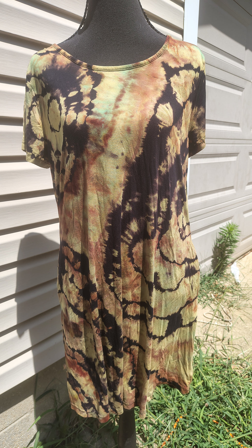 Earthbound Geode Dress - Adult L - Handmade Ice-Dye