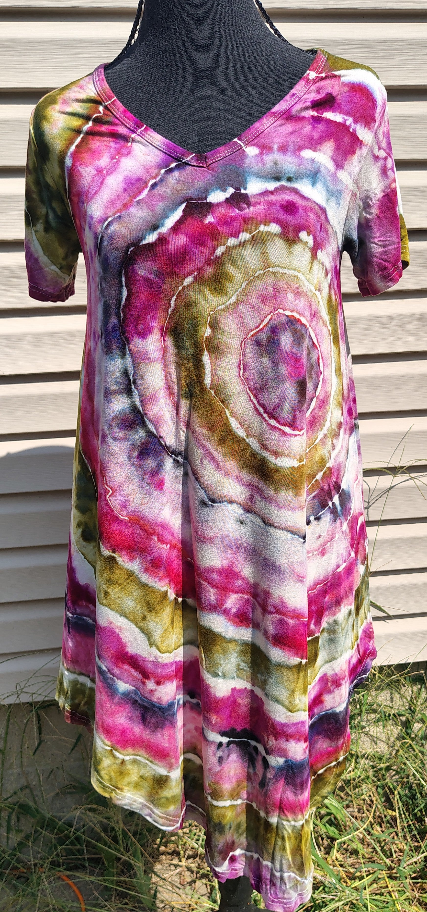 Berry & Bramble Geode Dress - Adult M - Handmade Ice-Dye