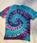 Turquoise & Purple Tie Dye Shirt – Size Large – Handmade Spiral Tee
