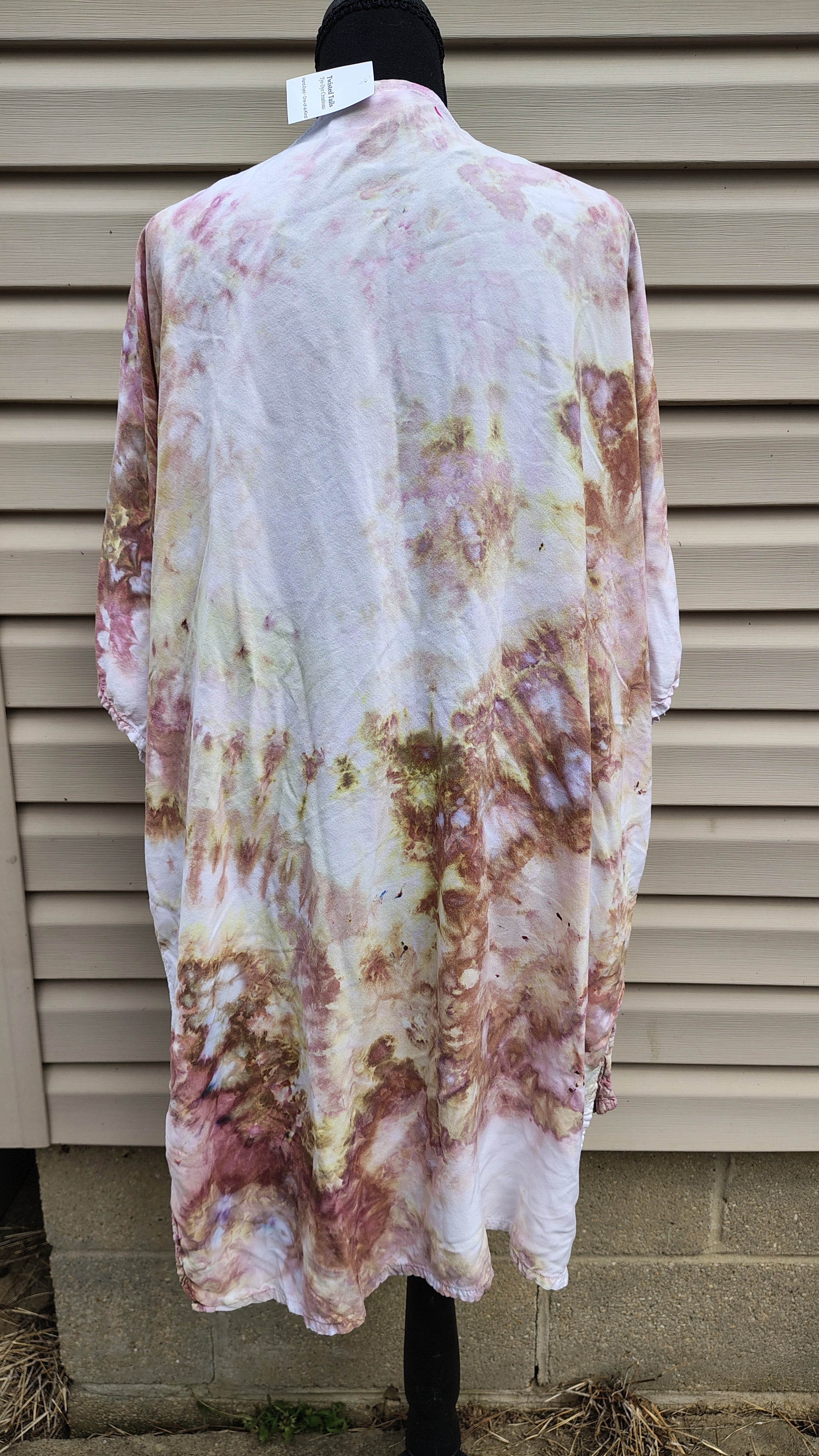 Soft Meadow Kimono – S/M – Handmade Ice-Dye Lightweight Layer