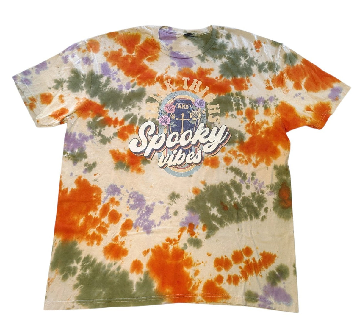 Thick Thighs Spooky Vibes - Adult XL - Handmade Tie-Dye