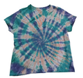 Mermaid Lagoon - Ladies L V-Neck - Handmade Tie-Dye
