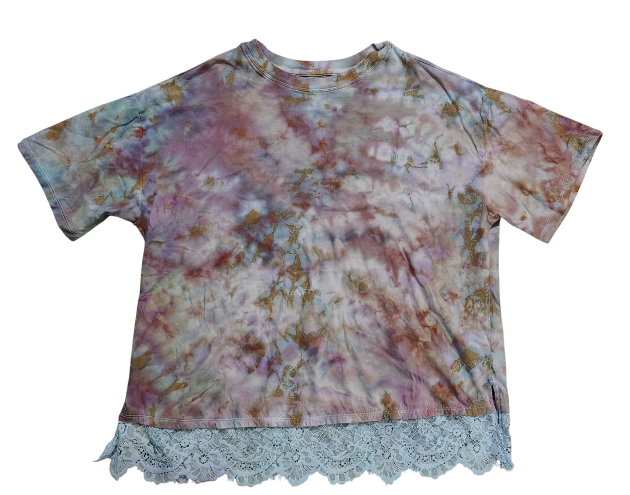 Rosewood Lace Tee - Adult L - Handmade Ice-Dye