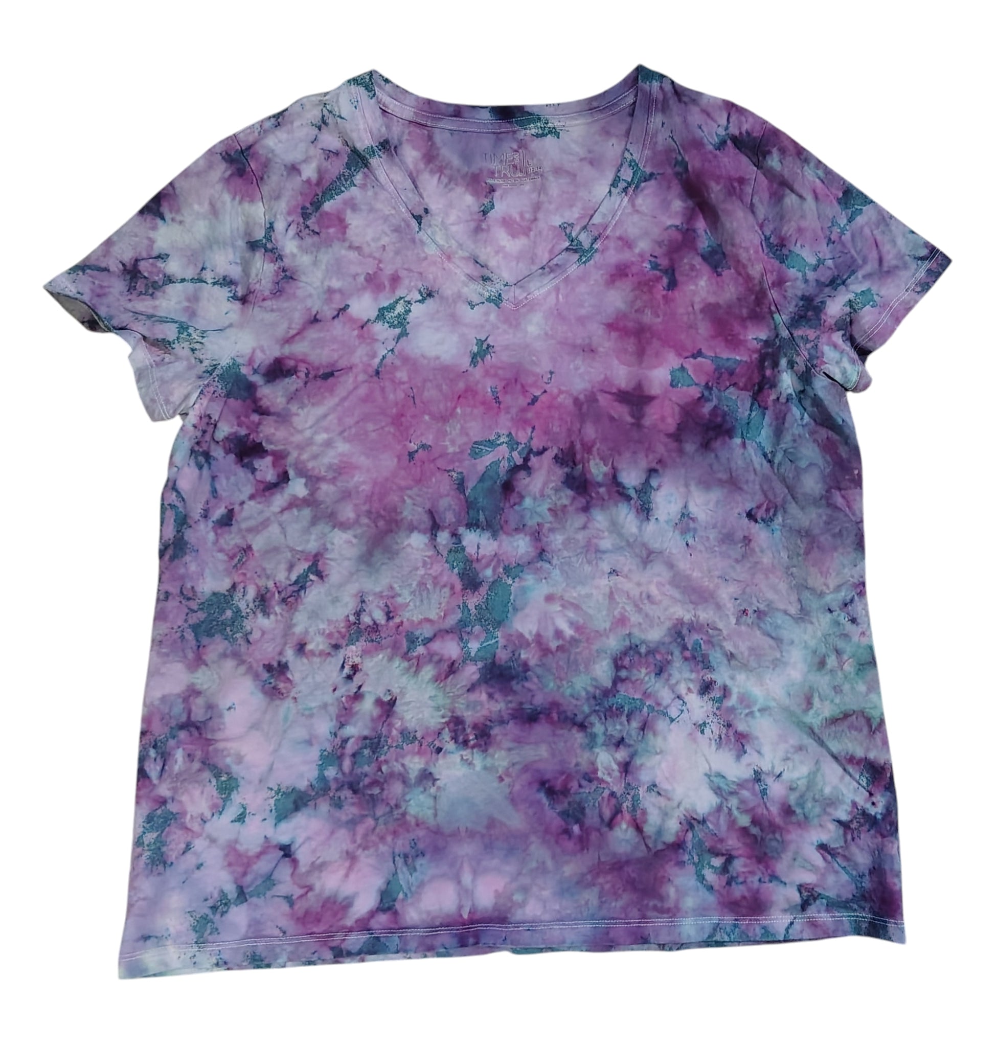 Lilac Mist - Ladies L V-Neck - Handmade Tie-Dye