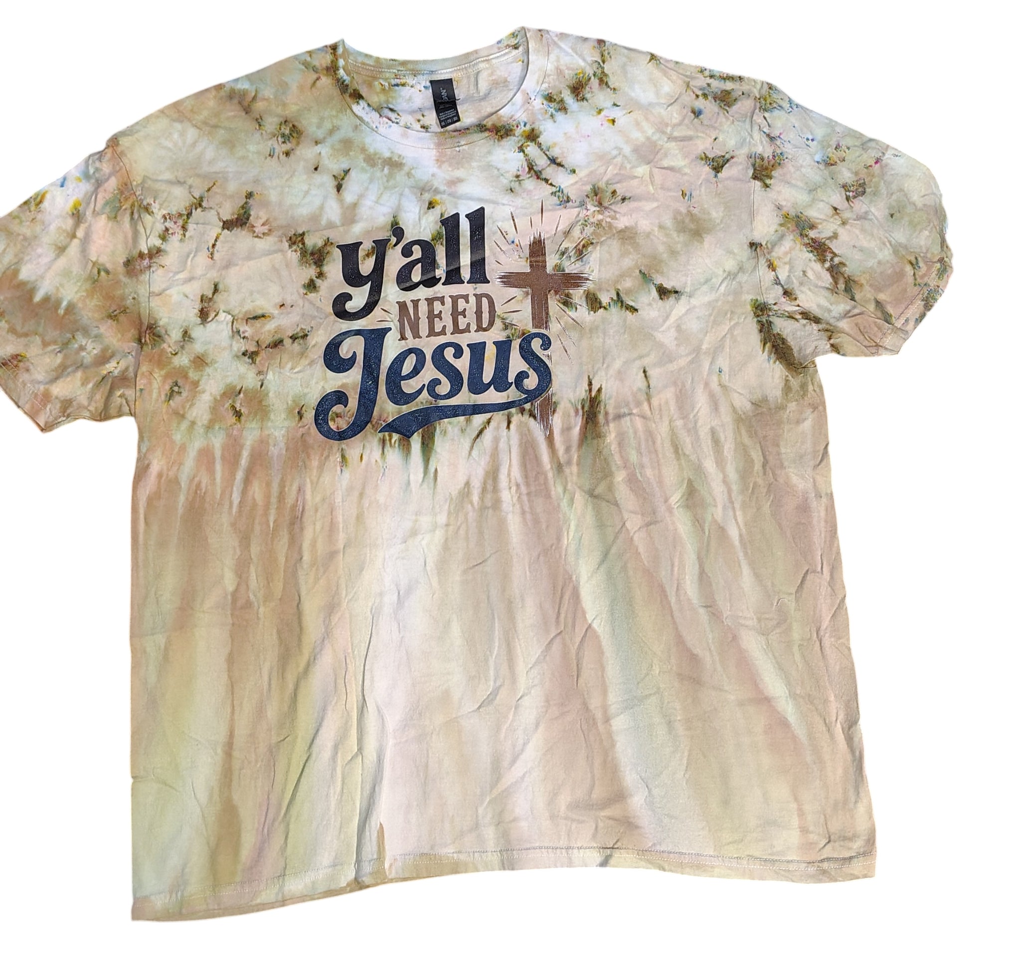 Y'all Need Jesus- Adult 2X- Handmade Tie-Dye