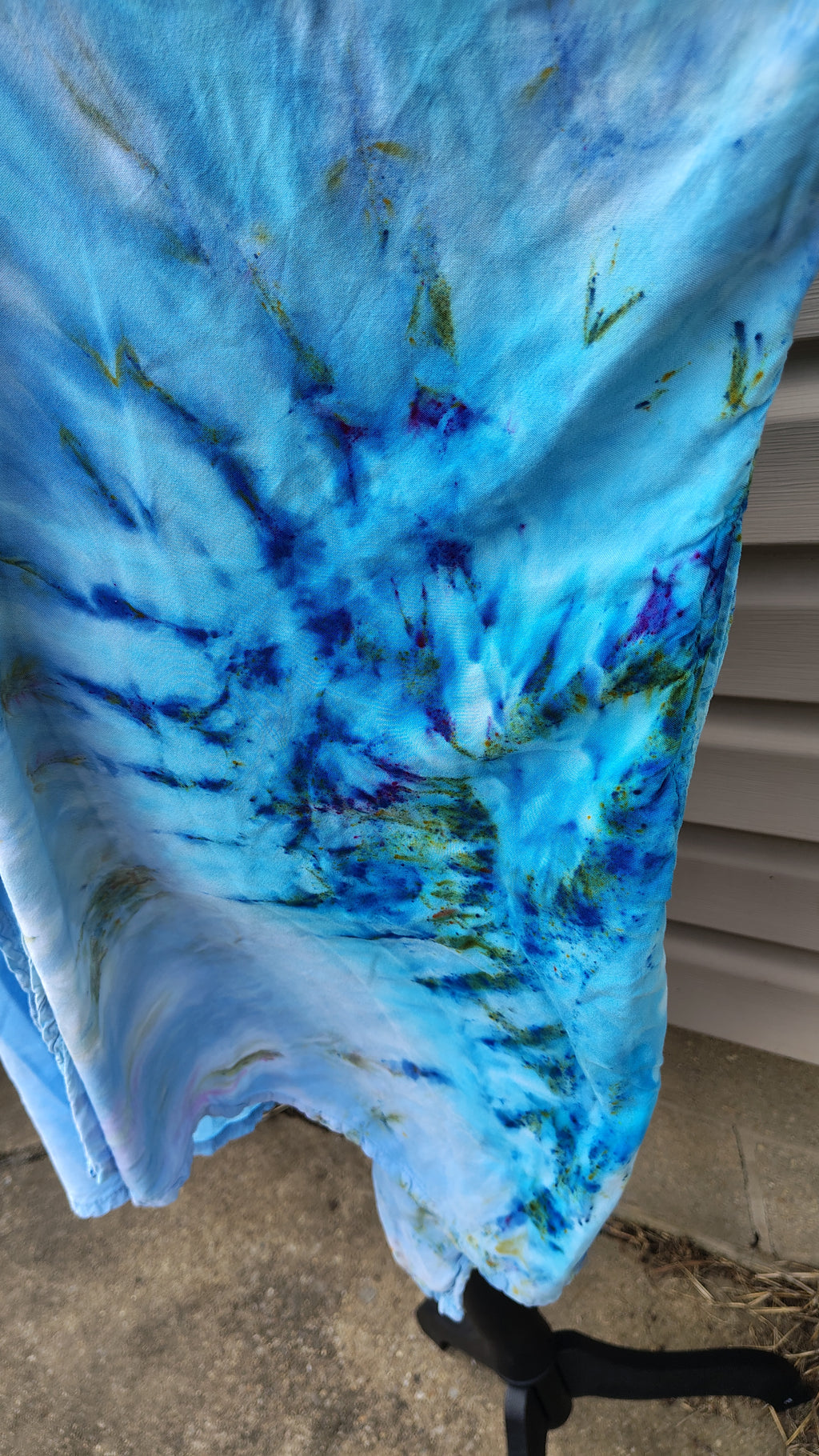 Ocean Mist Kimono – L/XL – Handmade Ice-Dye Lightweight Layer
