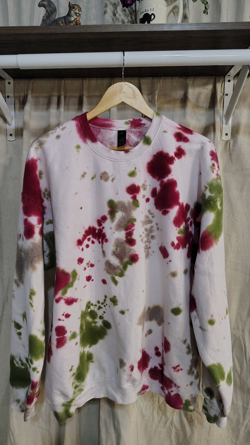 Deep Woodland Tie Dye Sweatshirt - Adult XL - Cottagecore Crewneck