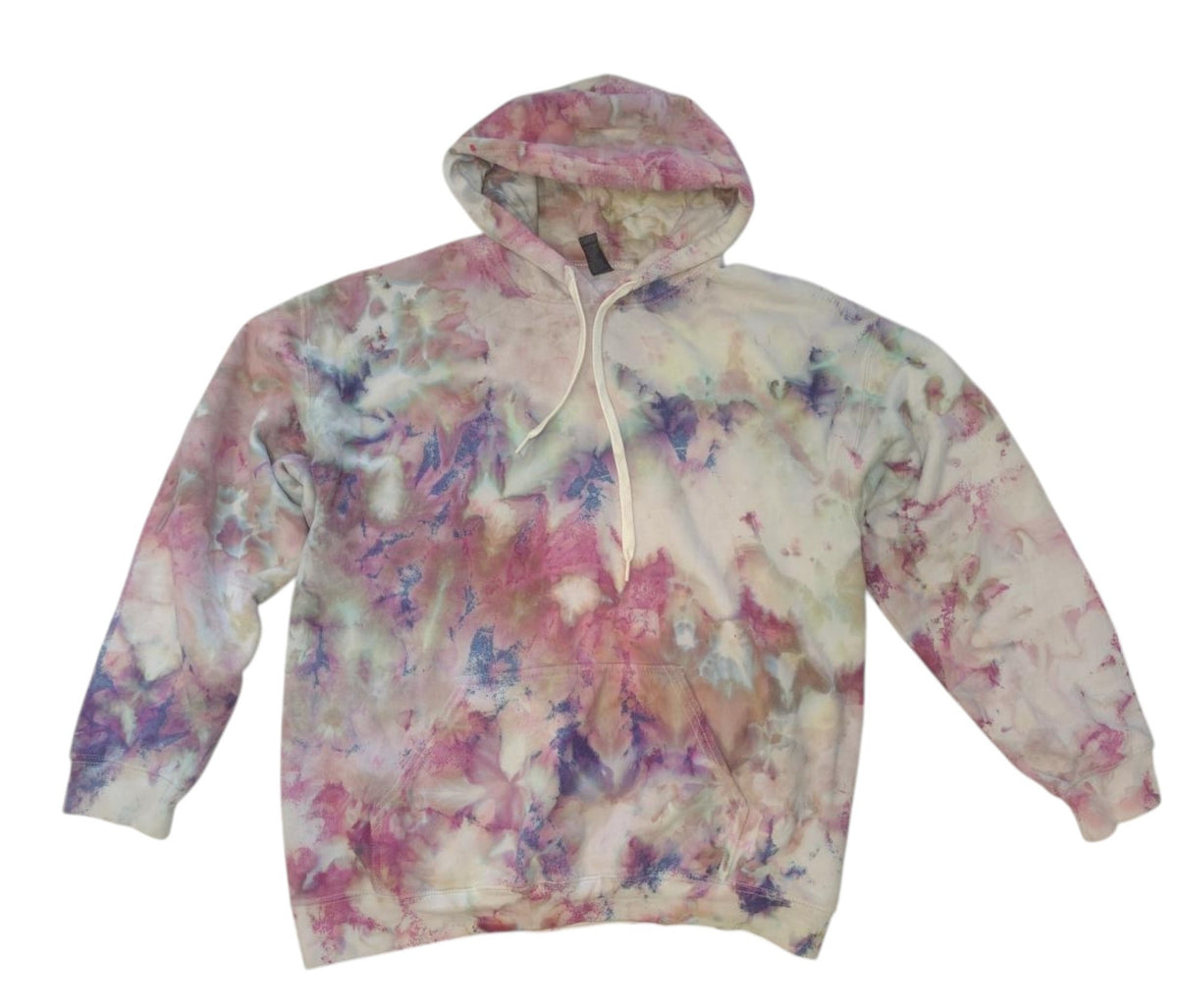 Watercolor Wildflowers Ice Dye - Adult L - Hand Dyed Hoodie