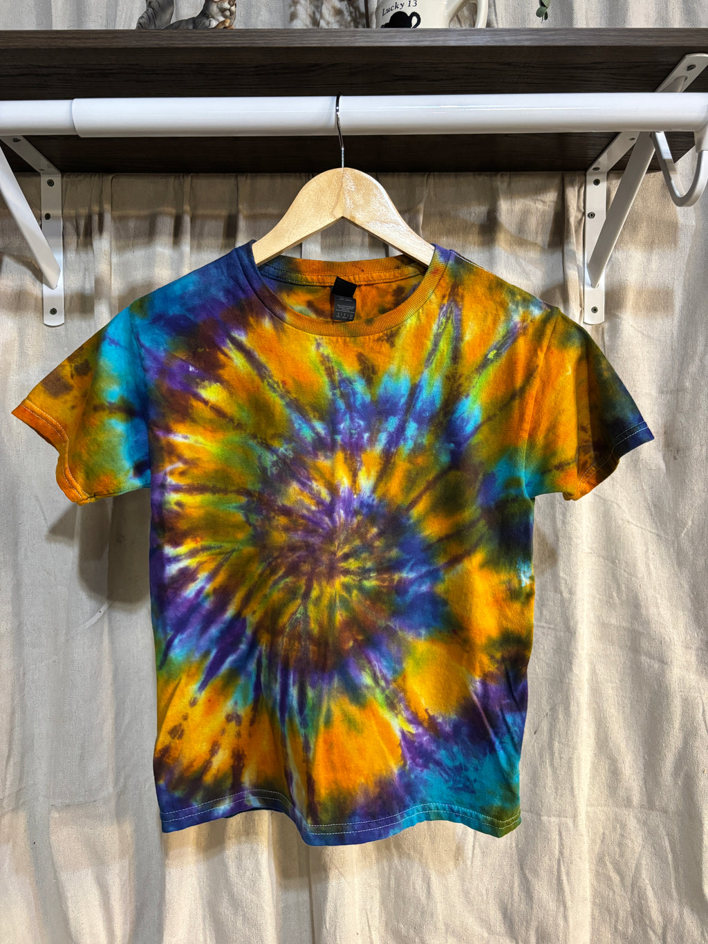 Vibrant Rainbow Tie-Dye Kids Shirt – Youth S
