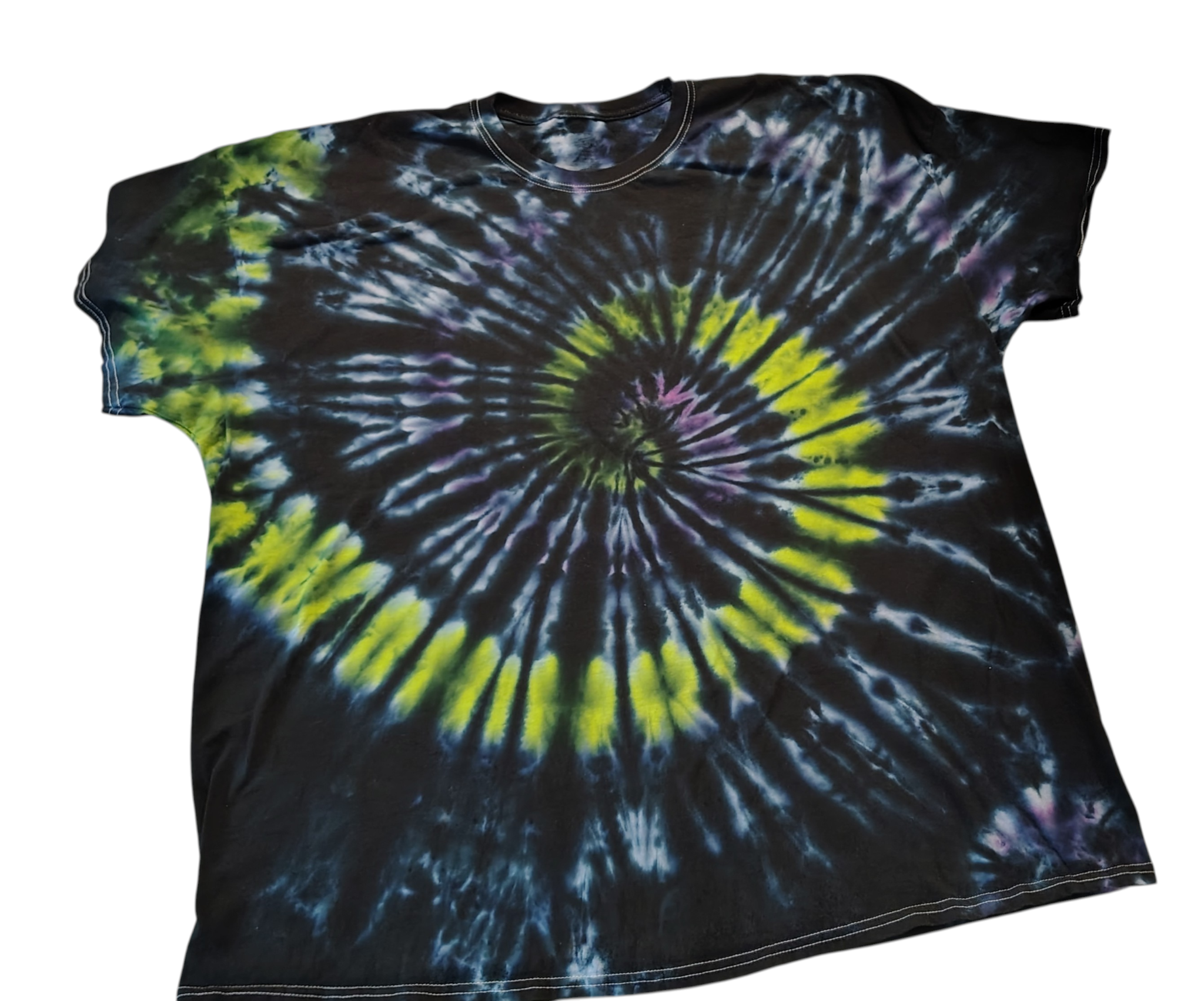 Neon Eclipse Spiral - Adult 4X - Handmade Tie-Dye