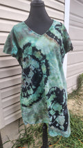 Midnight Moss Geode Dress – Adult XL – Handmade Ice Dye V-Neck