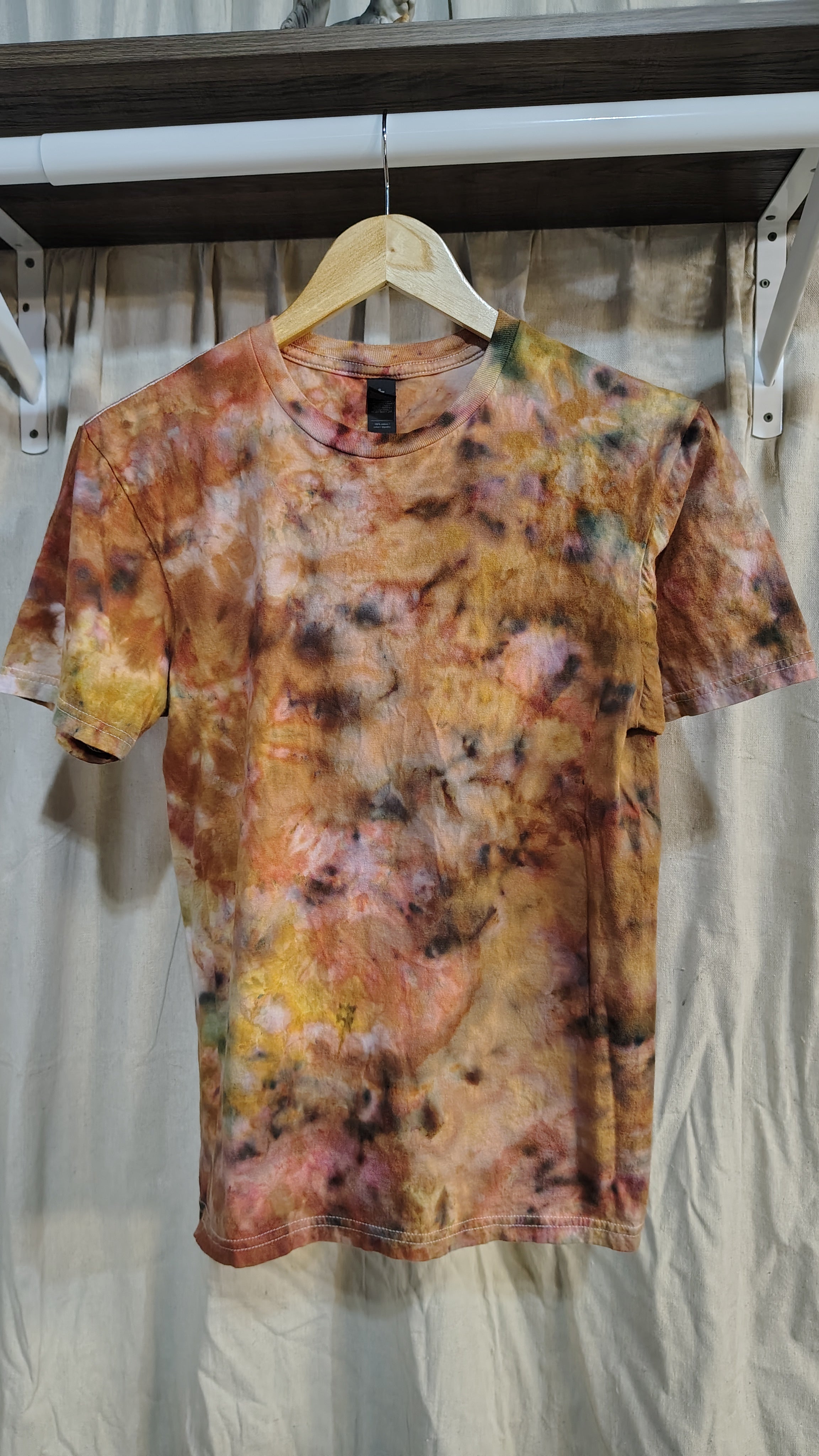 Golden Earth Ice Dyed Shirt - Adult S - Handmade Tie-Dye