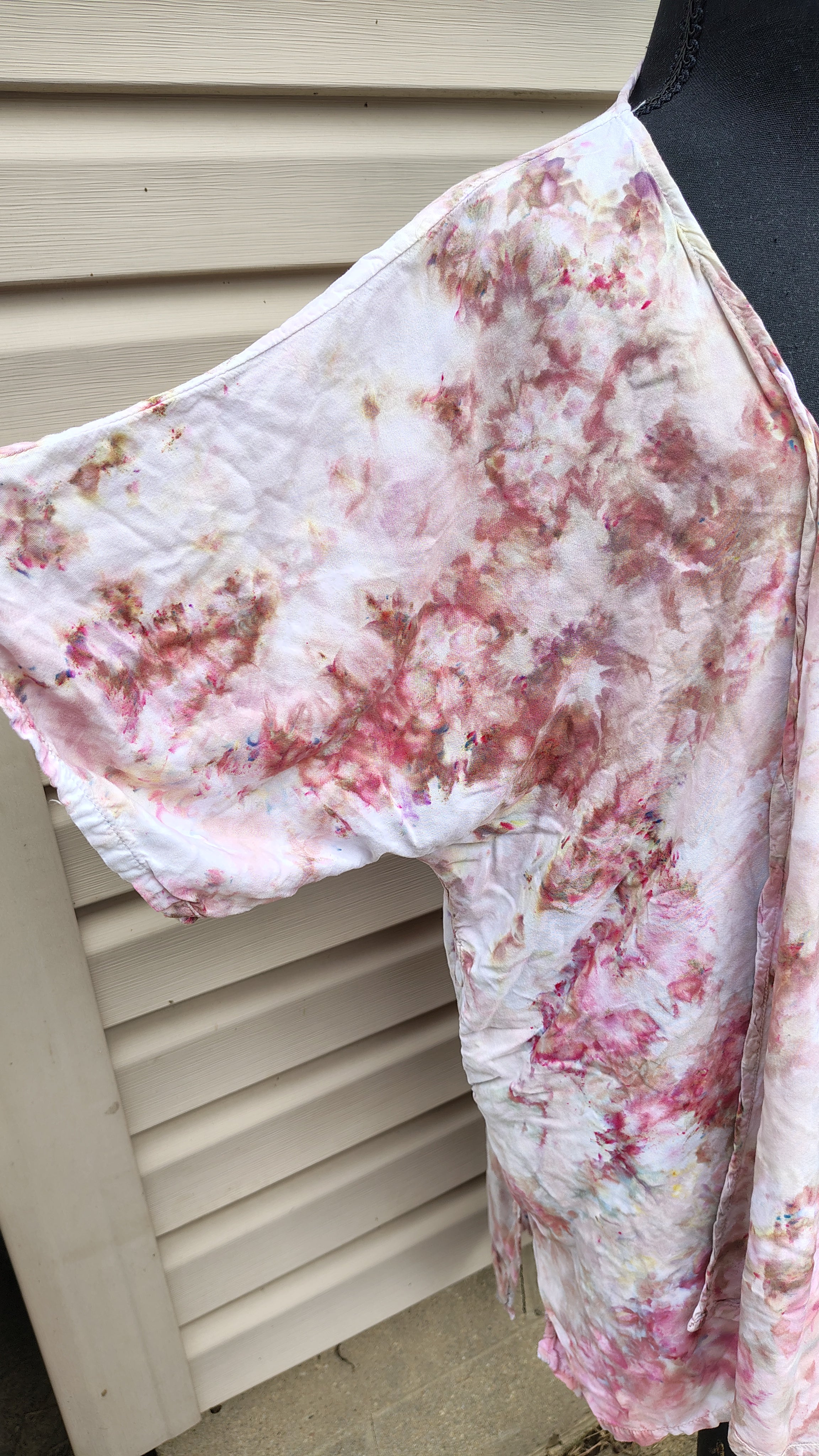 Soft Clay Kimono – S/M – Handmade Ice-Dye Lightweight Layer