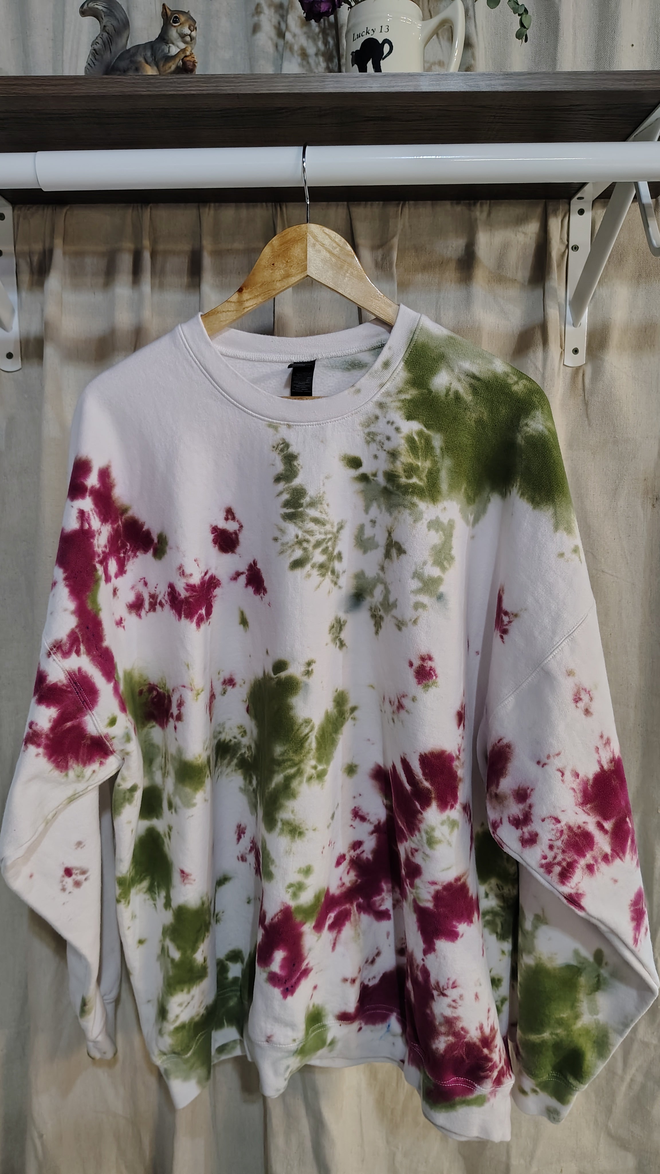 Woodland Berry Tie Dye Sweatshirt -Adult 3XL - Cottagecore Crewneck
