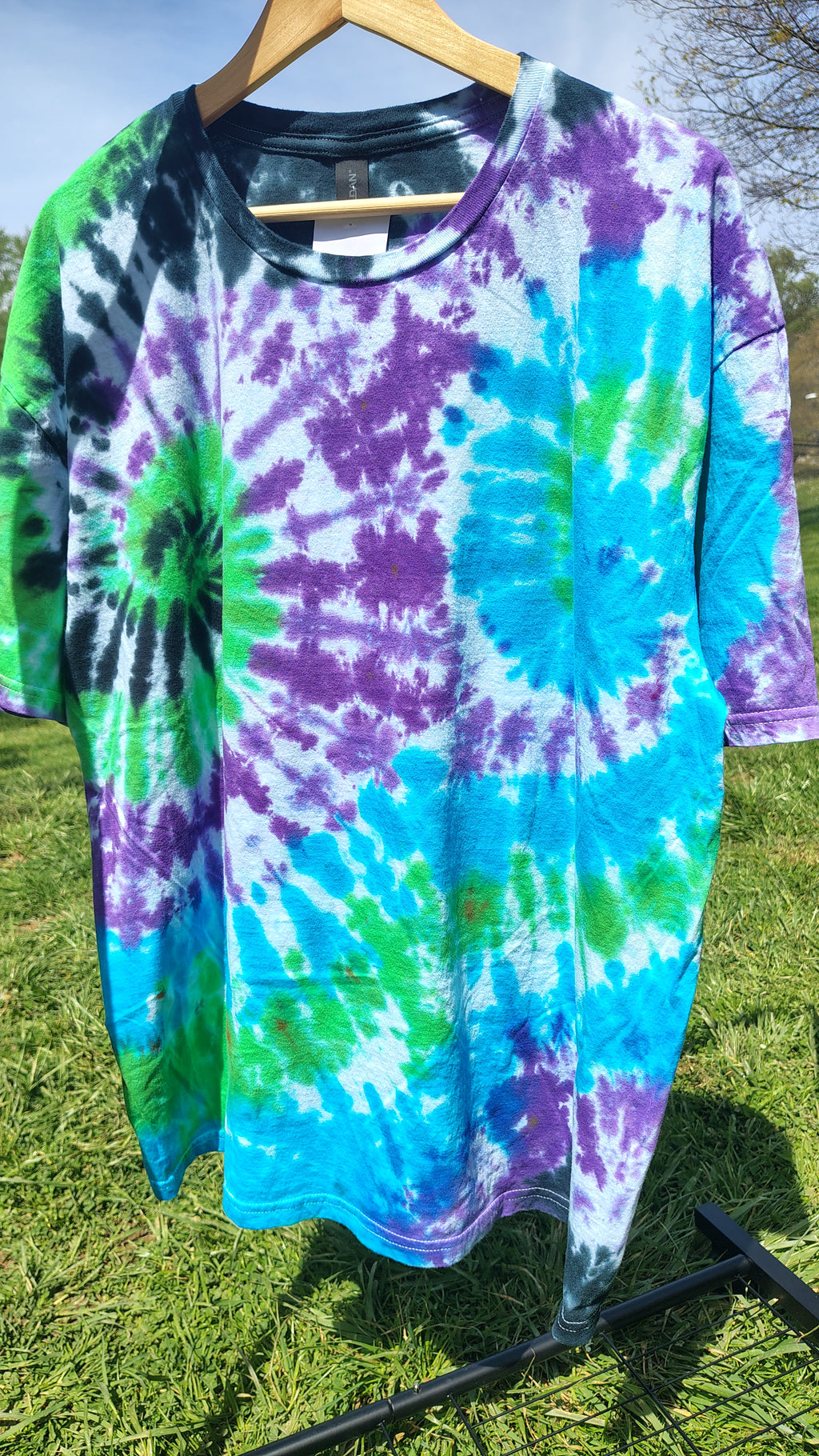 Electric Lagoon Double Spiral - Adult 2X - Handmade Tie-Dye