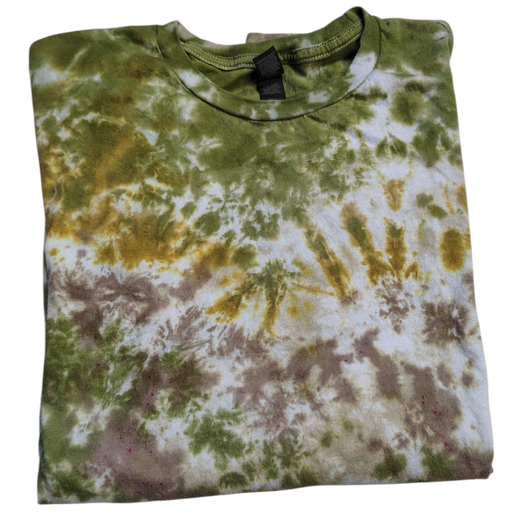 Forest Gold Scrunch Shirt - Adult XL - Handmade Tie-Dye