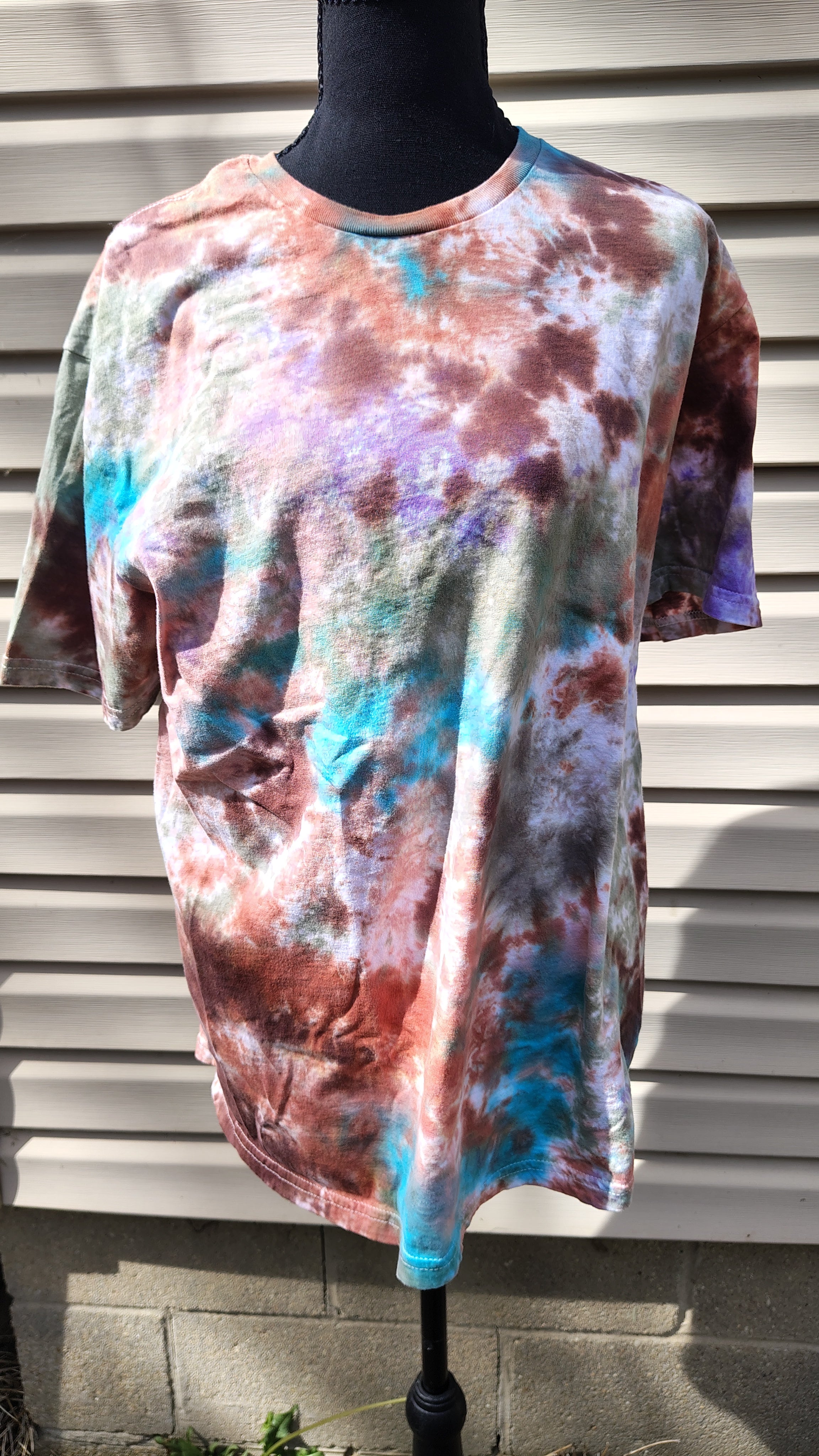 Rusted Cashmeres - Weathered Clay Scrunch Shirt - Adult L  - Handmade Tie-Dye
