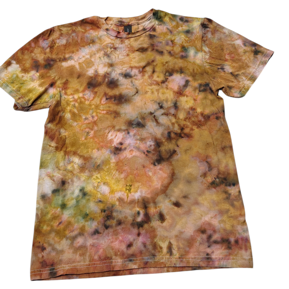 Golden Earth Ice Dyed Shirt - Adult S - Handmade Tie-Dye