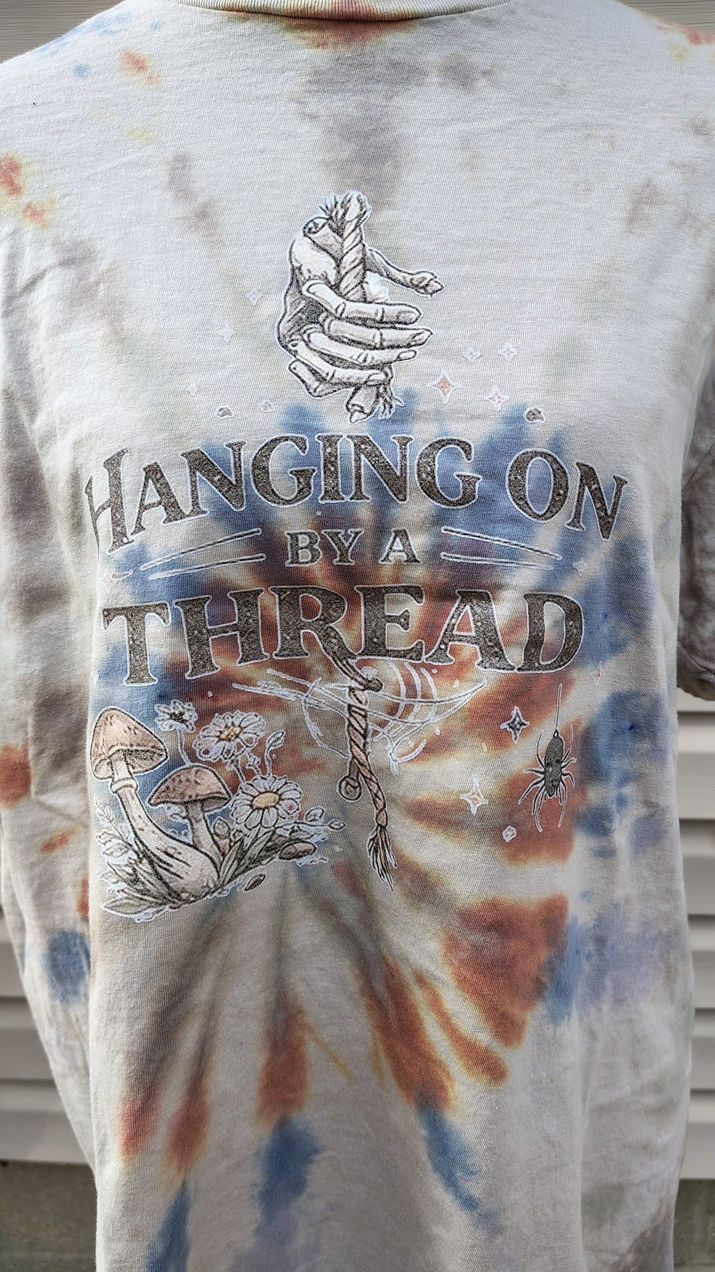 Hanging On by a Thread Spiral - Adult L - Handmade Tie-Dye