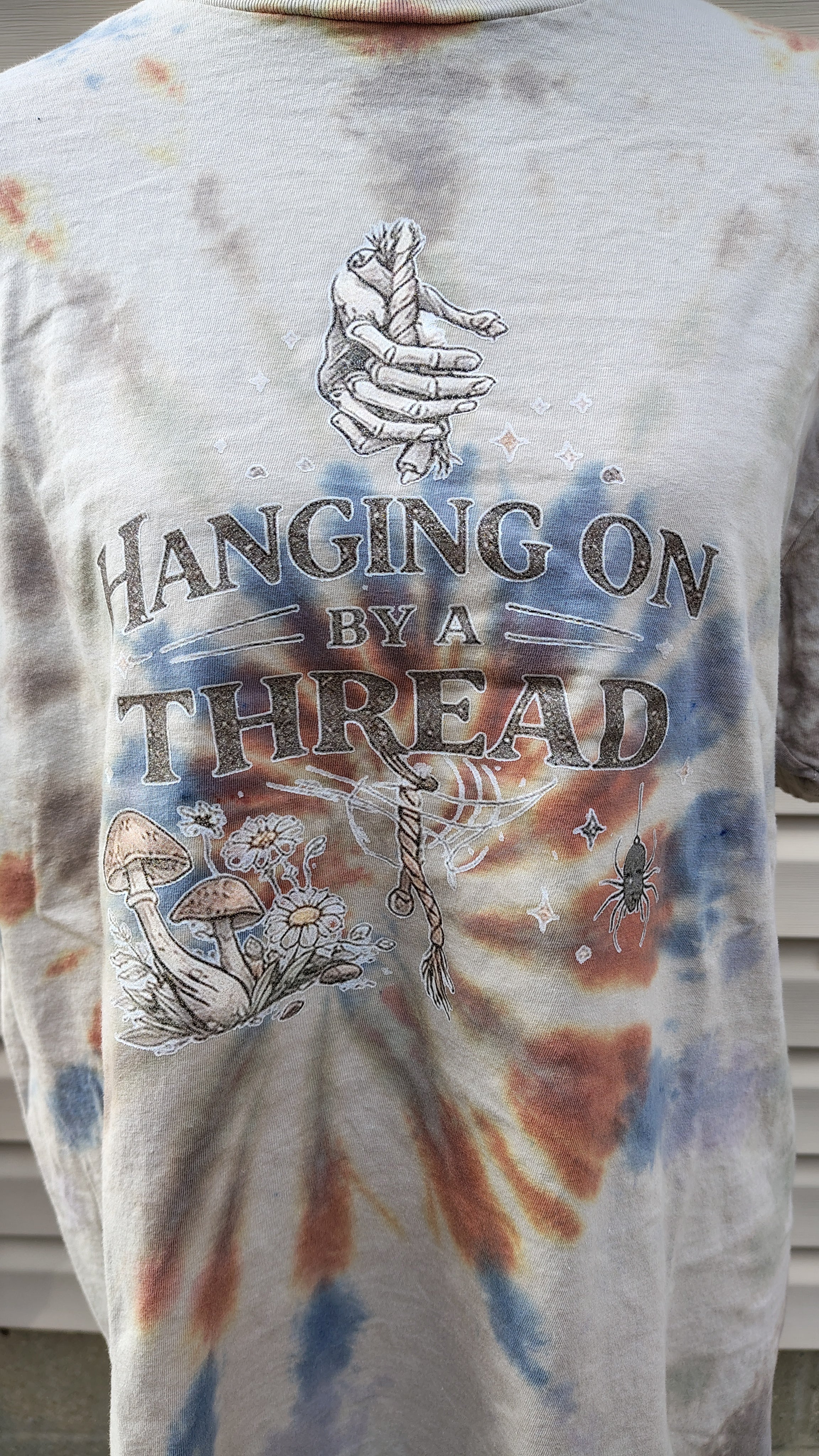 Hanging On by a Thread Spiral - Adult L - Handmade Tie-Dye