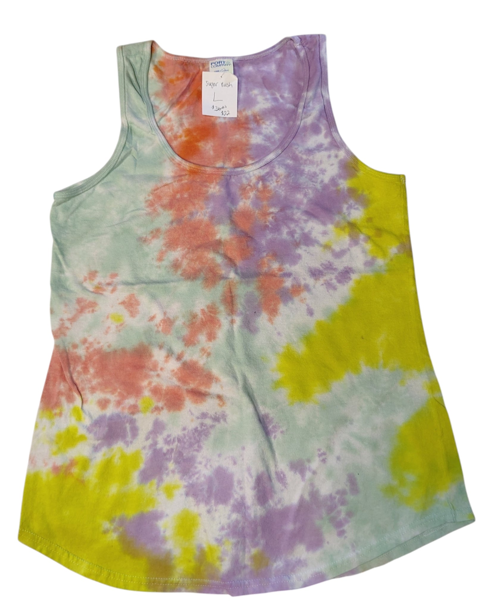 Sugar Rush - Ladies L Tank - Handmade Tie-Dye