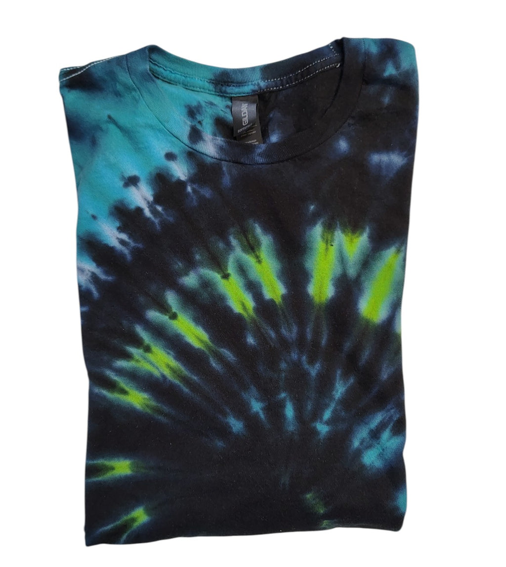 Emerald Lagoon Spiral - Adult M - Handmade Tie-Dye