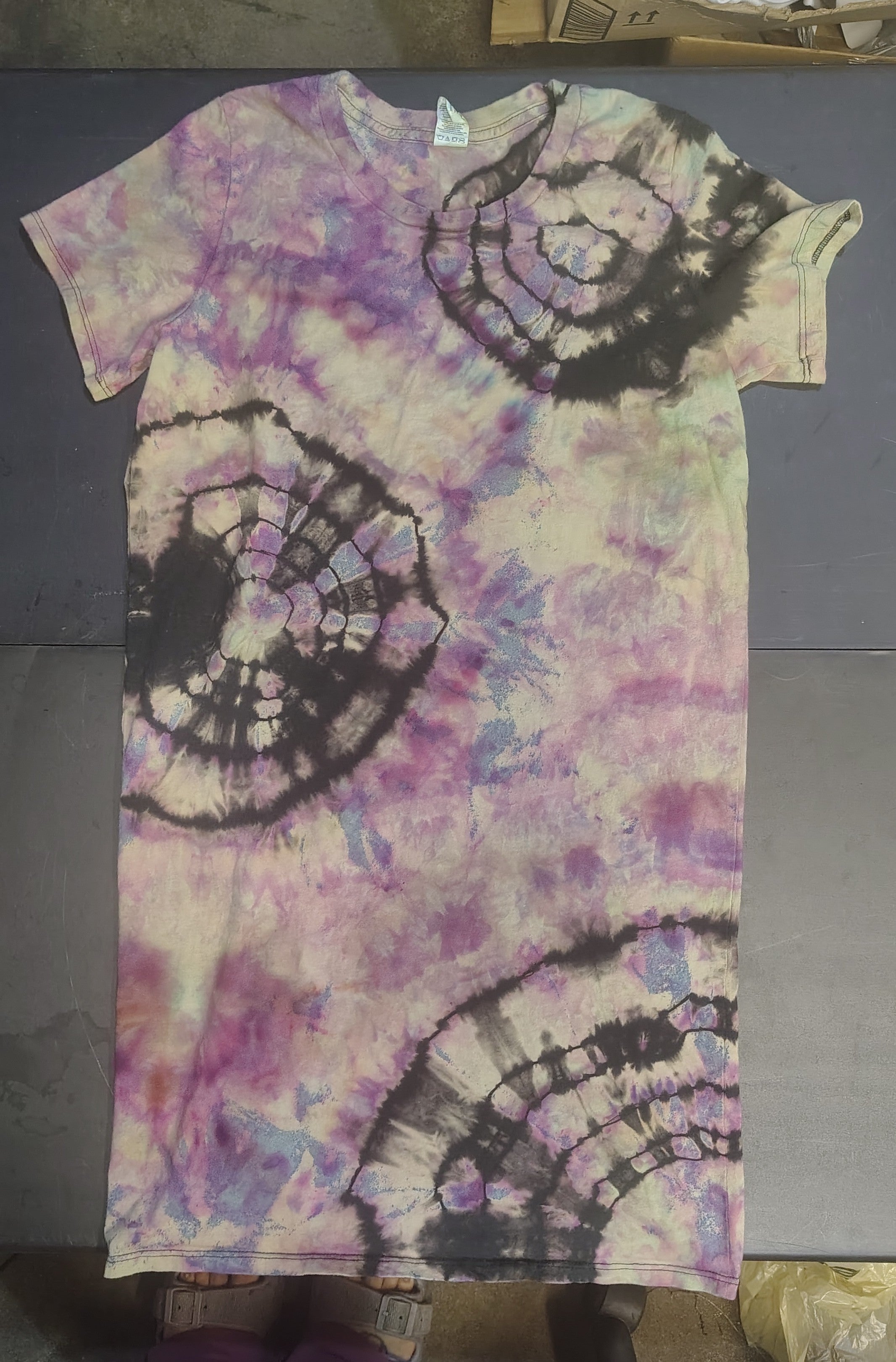 Moonlit Amethyst Geode Dress – Adult XL – Handmade Ice Dye