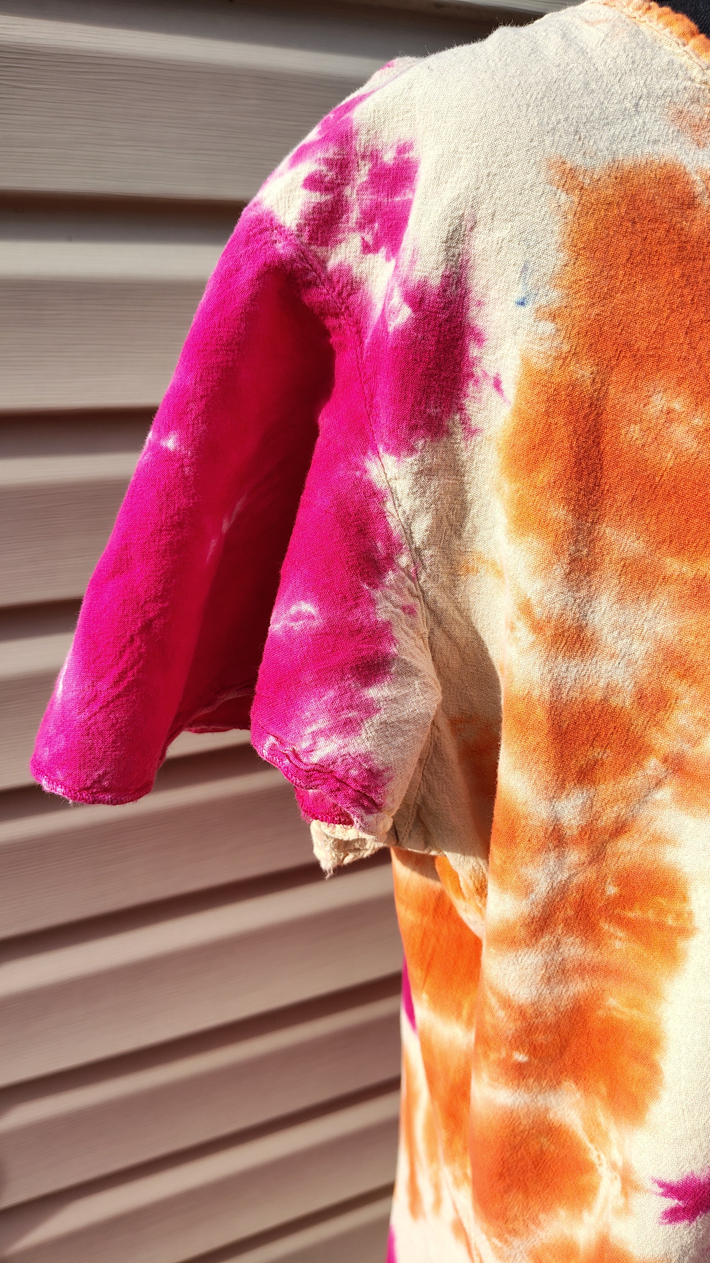 Sunset Swirl Dress – Adult XL – Handmade Tie-Dye V-Neck