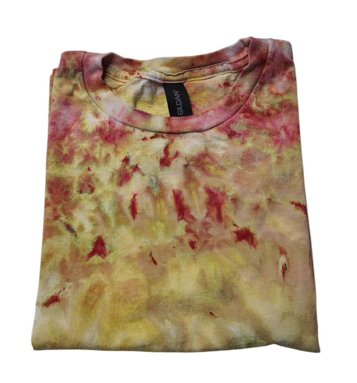 Golden Ember Ice Dyed Shirt - Youth M  - Handmade Tie-Dye