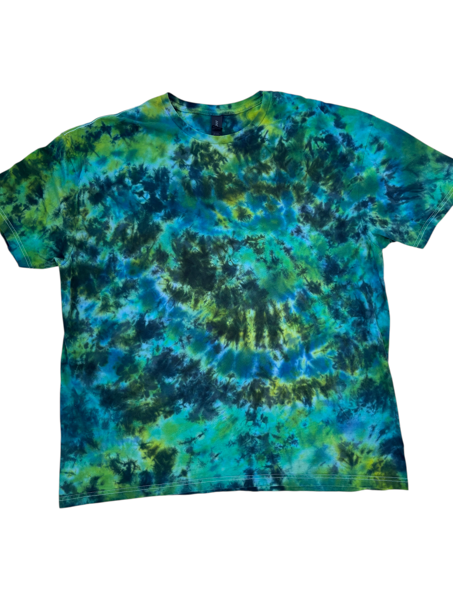 Green Nebula Galaxy Tie Dye Shirt – Adult 2X – Handmade Abstract Tee