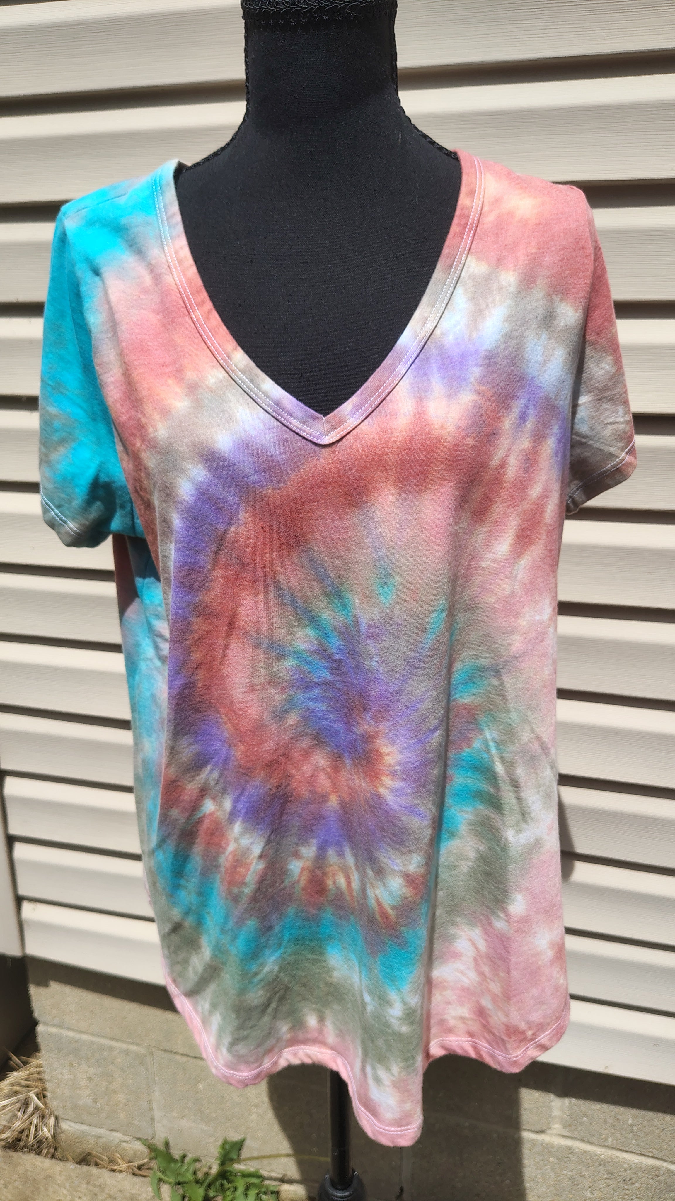 Rusted Cashmeres -  Amethyst Rust Spiral Tee - Torrid 0 (L) - Handmade Tie-Dye