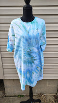 Crashing Wave Spiral Tee Dress - Adult M - Handmade Ice-Dye