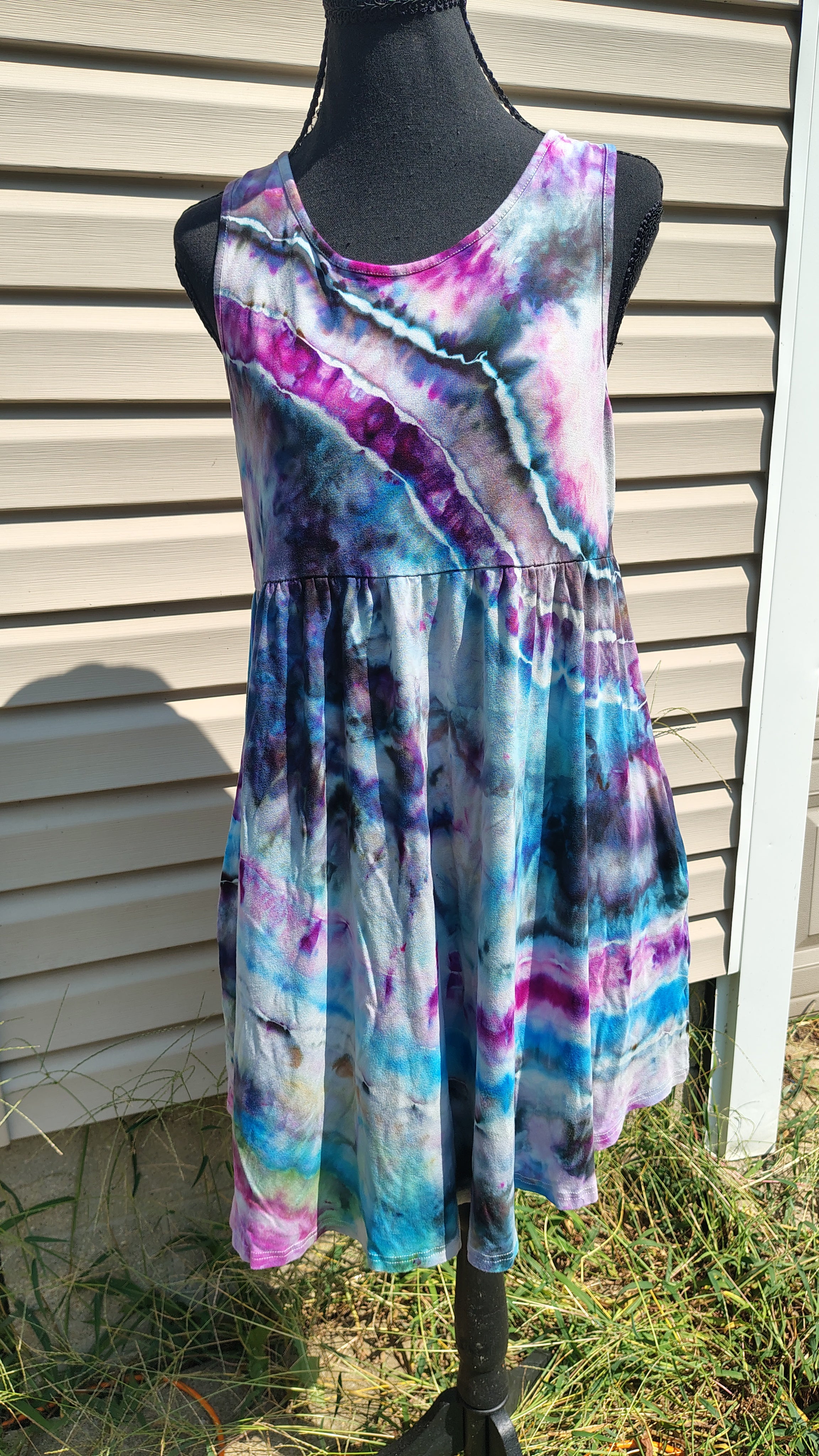 Mystic Current Geode Dress - Adult XL - Handmade Ice-Dye