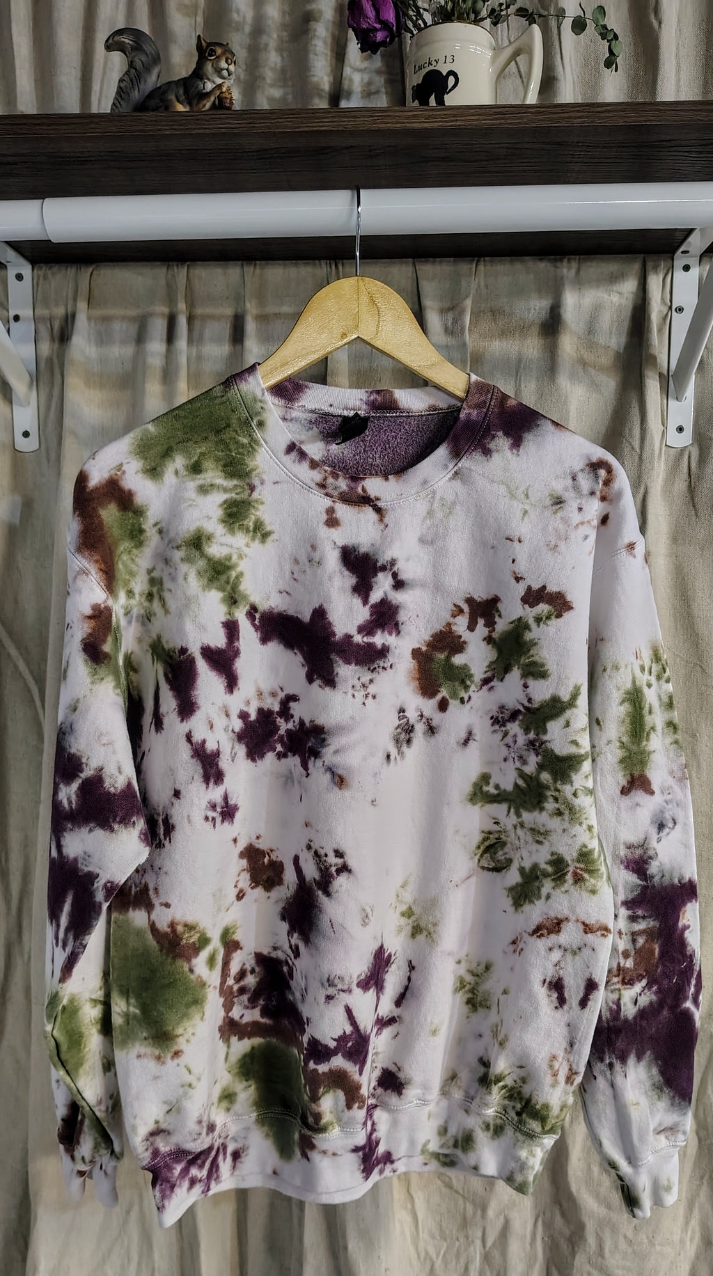 Forgotten Garden Tie Dye Sweatshirt - Adult M - Cottagecore Crewneck