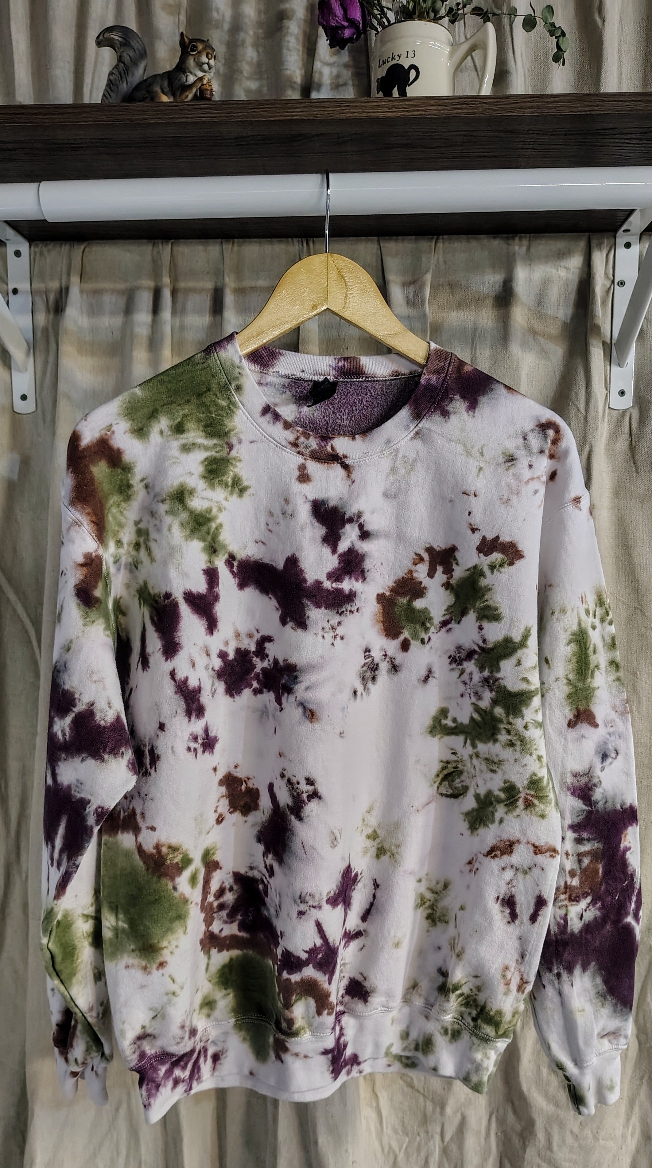 Forgotten Garden Tie Dye Sweatshirt - Adult M - Cottagecore Crewneck