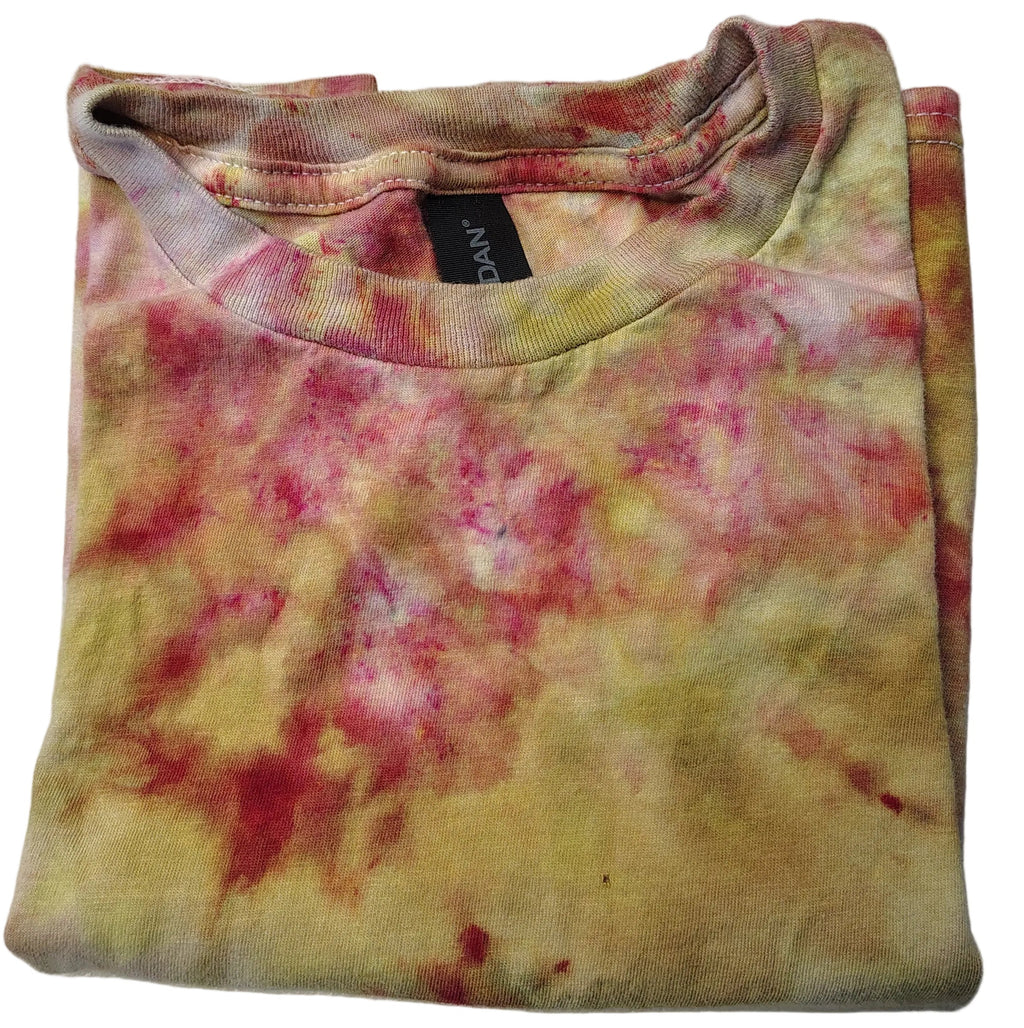 Warm Sunset Ice Dyed Shirt - Youth XS - Handmade Tie-Dye