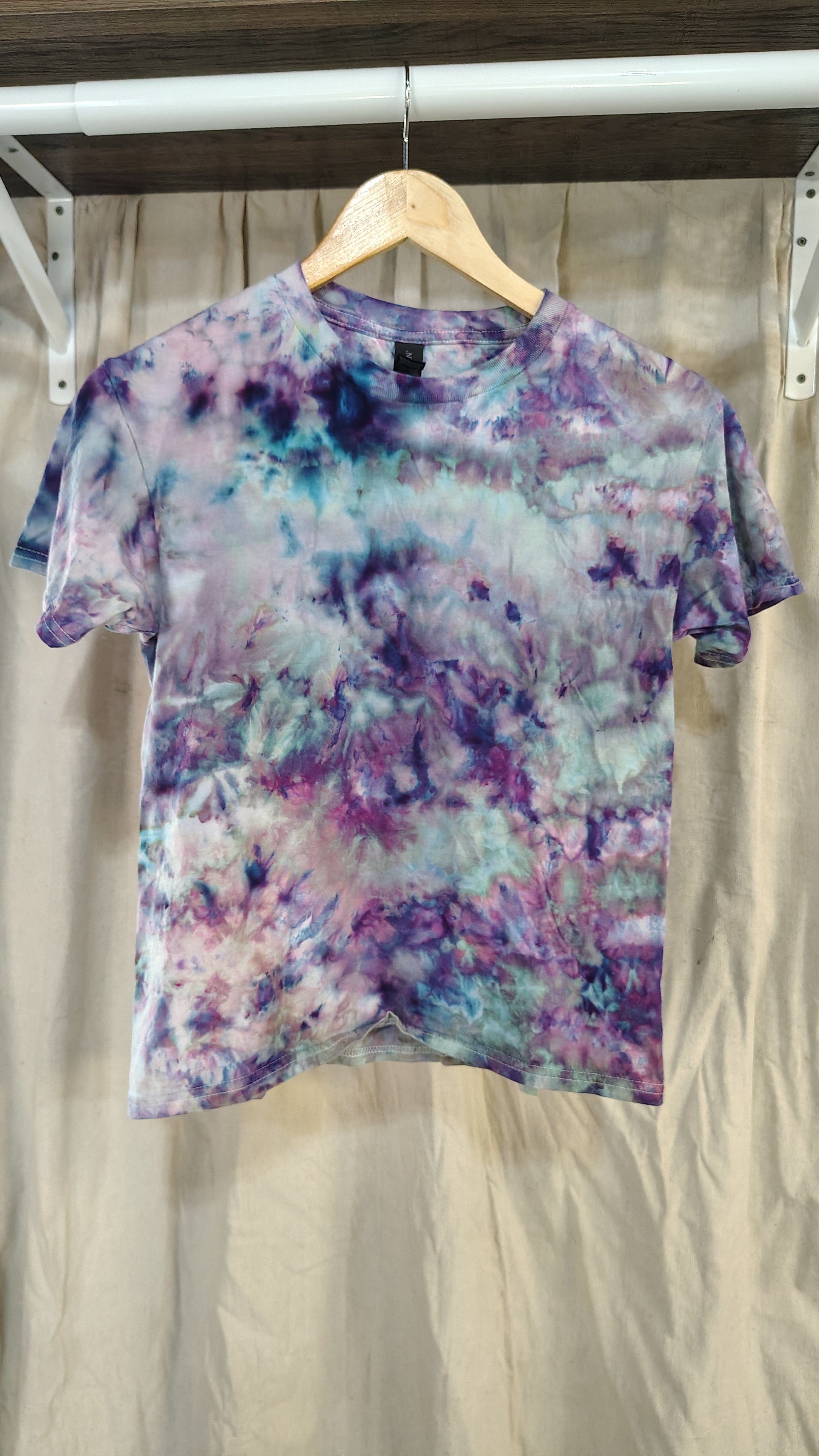 Moon Mist Ice Dyed Shirt - Youth L  - Handmade Tie-Dye