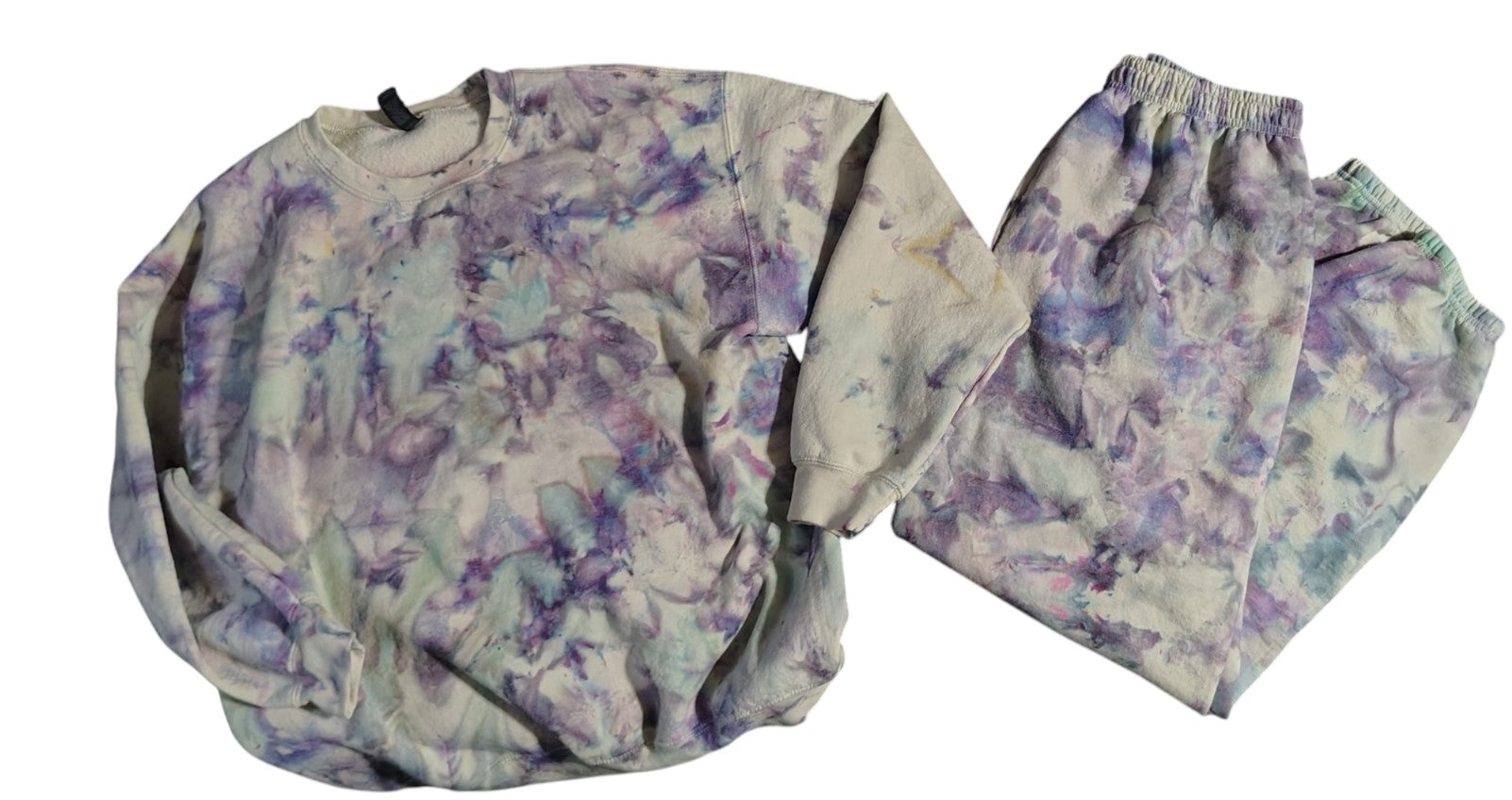 Moonlit Meadow Ice Dye Set - Adult L - Crewneck + Pants