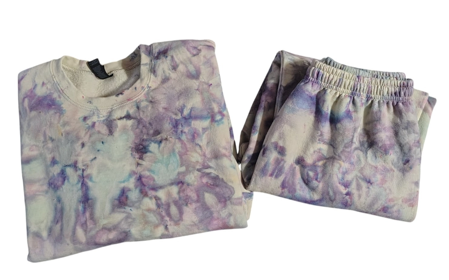 Moonlit Meadow Ice Dye Set - Adult L - Crewneck + Pants