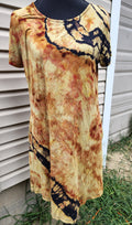Golden Ember Geode Dress - Adult L - Handmade Ice-Dye