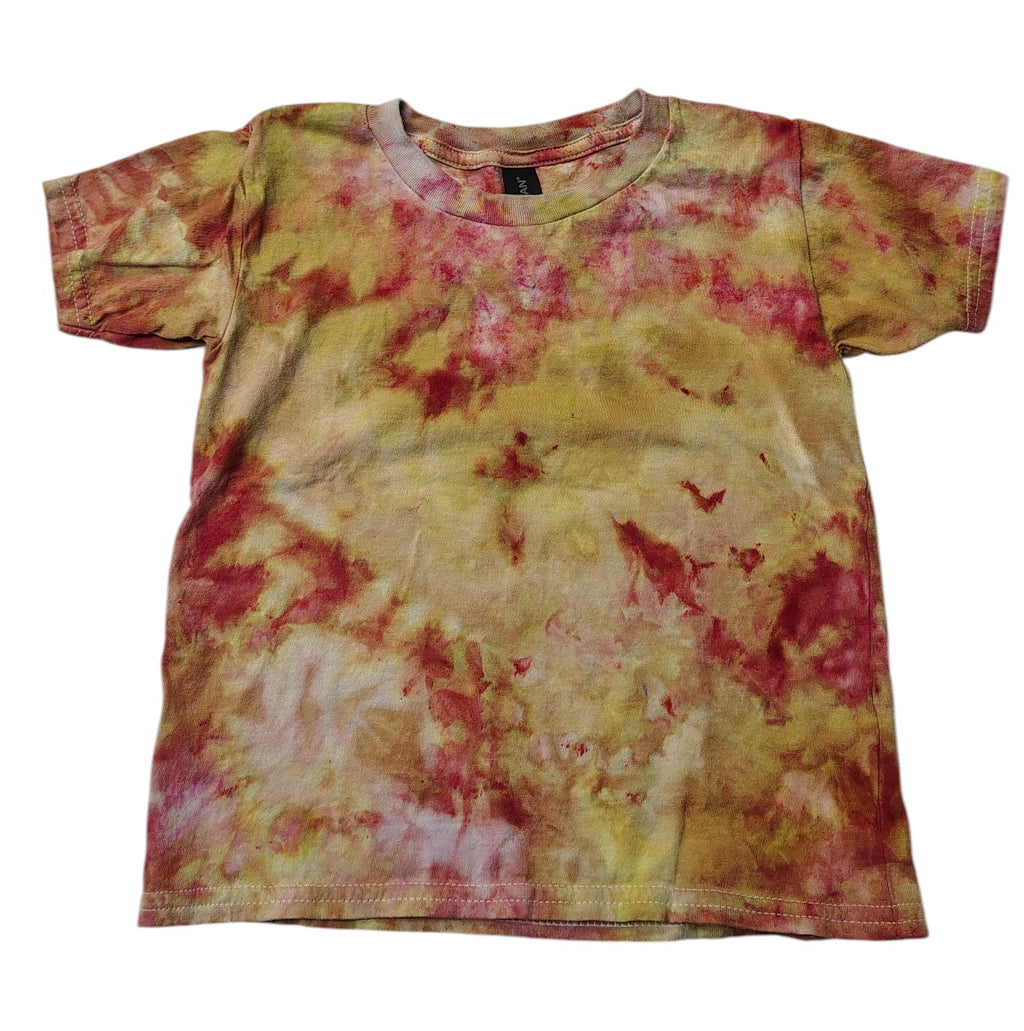 Warm Sunset Ice Dyed Shirt - Youth XS - Handmade Tie-Dye