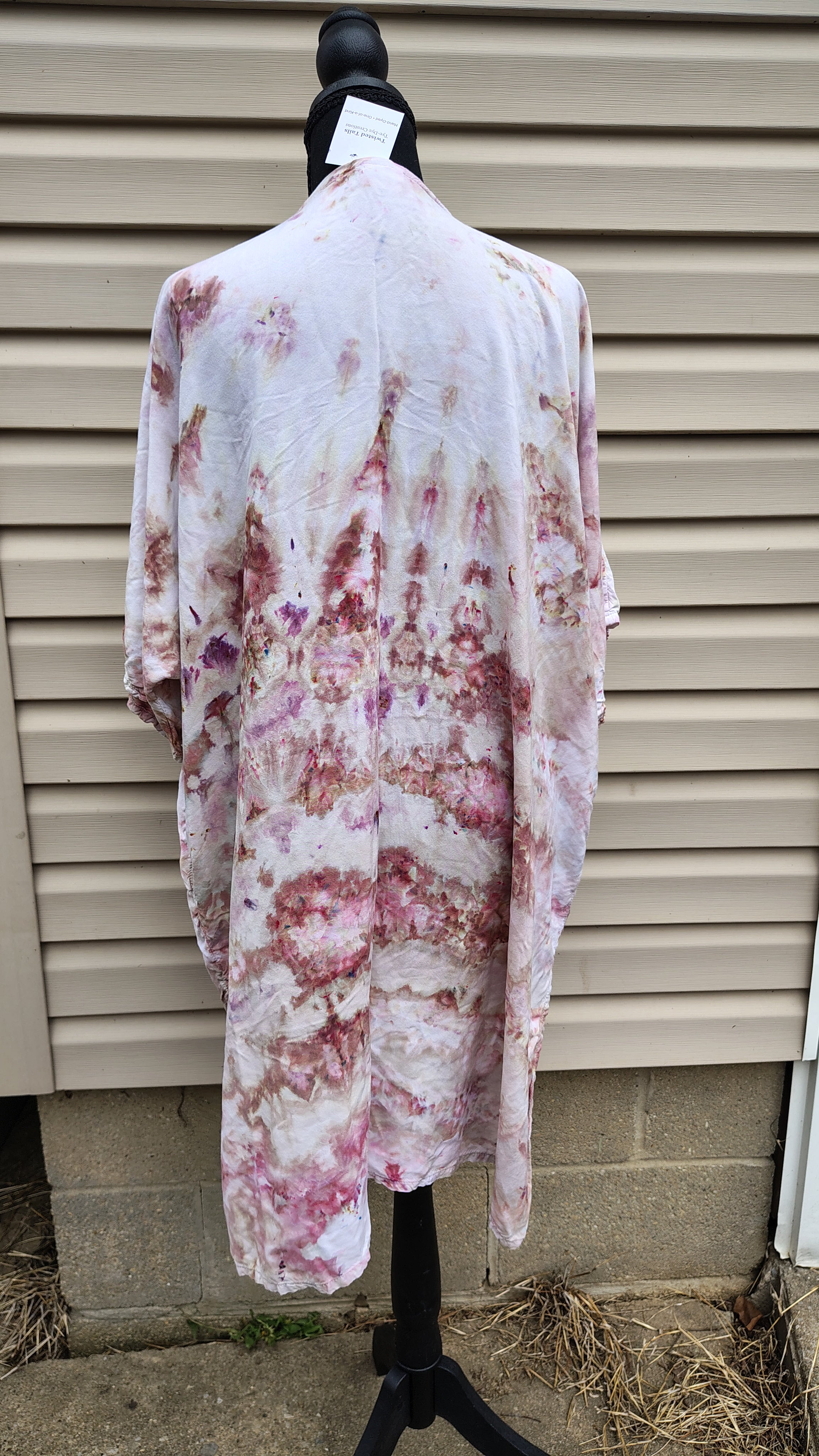 Soft Clay Kimono – S/M – Handmade Ice-Dye Lightweight Layer