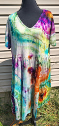 Prismatic Wildflower Geode Dress - Adult 2X - Handmade Ice-Dye